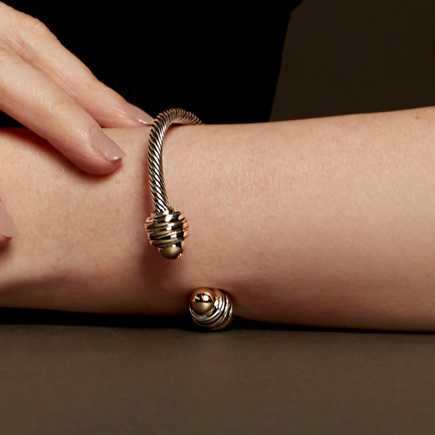 ESTELAR CUFF BRACELET - Sterling Silver and 14k Yellow Gold-Tayroni