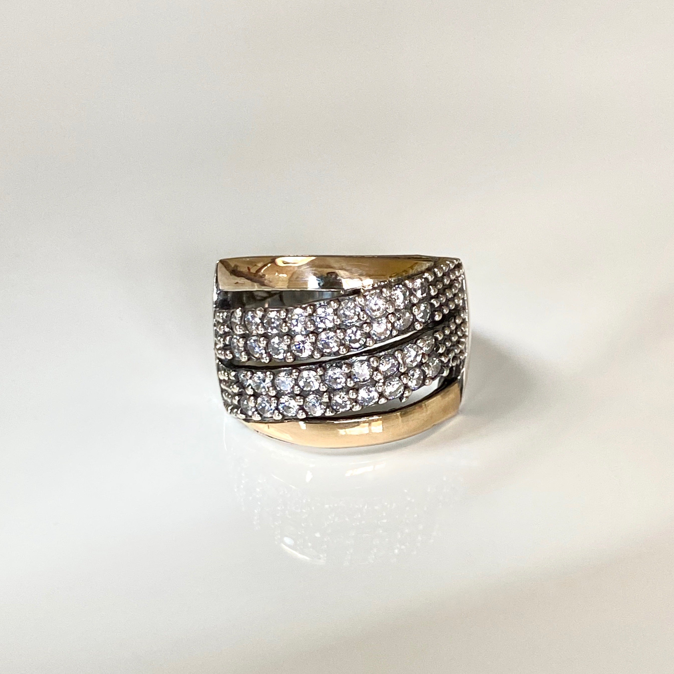 ANTIBES RING - Sterling Silver & 14k Yellow Gold-Tayroni
