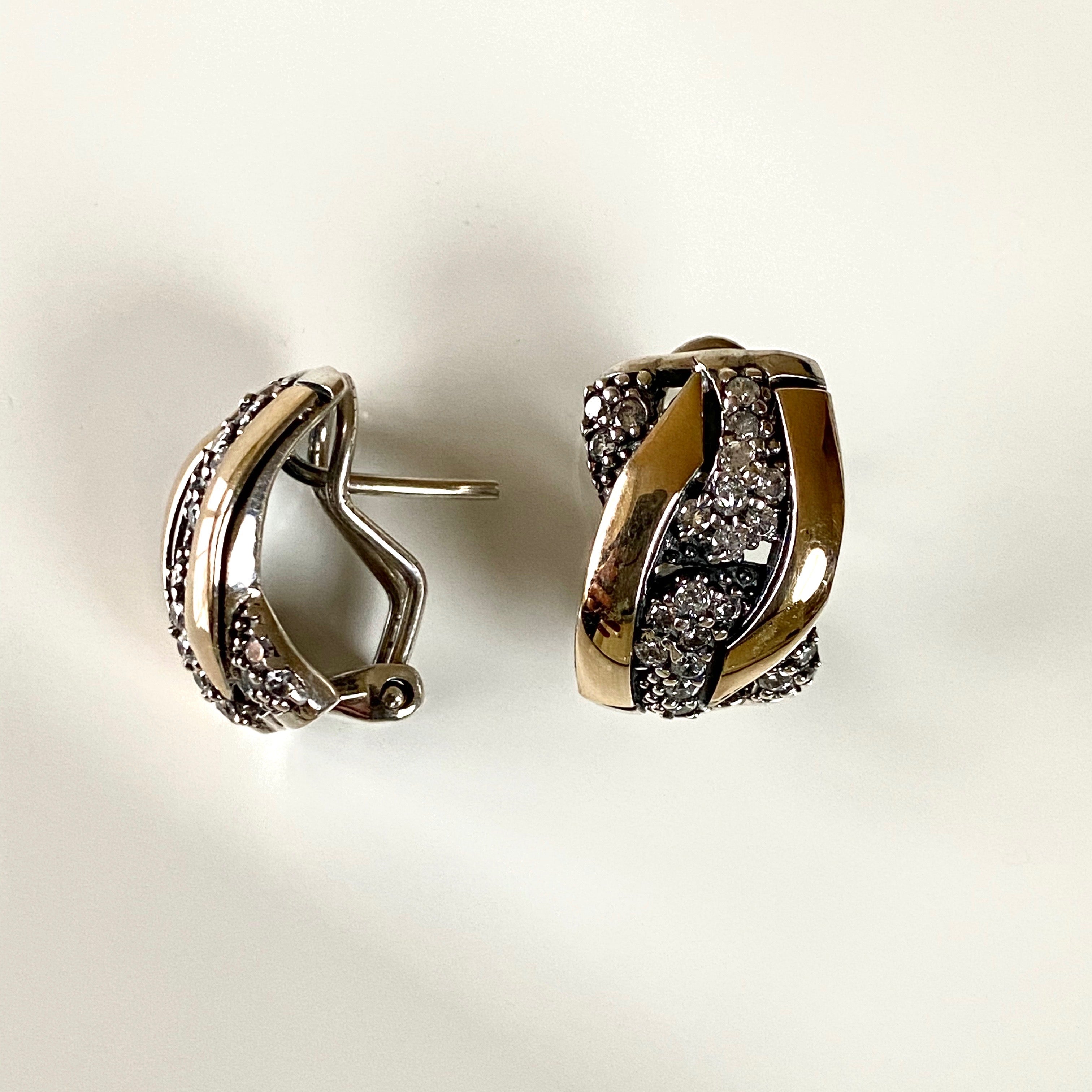 AUDREY EARRINGS - Sterling Silver & 14k Yellow Gold-Tayroni