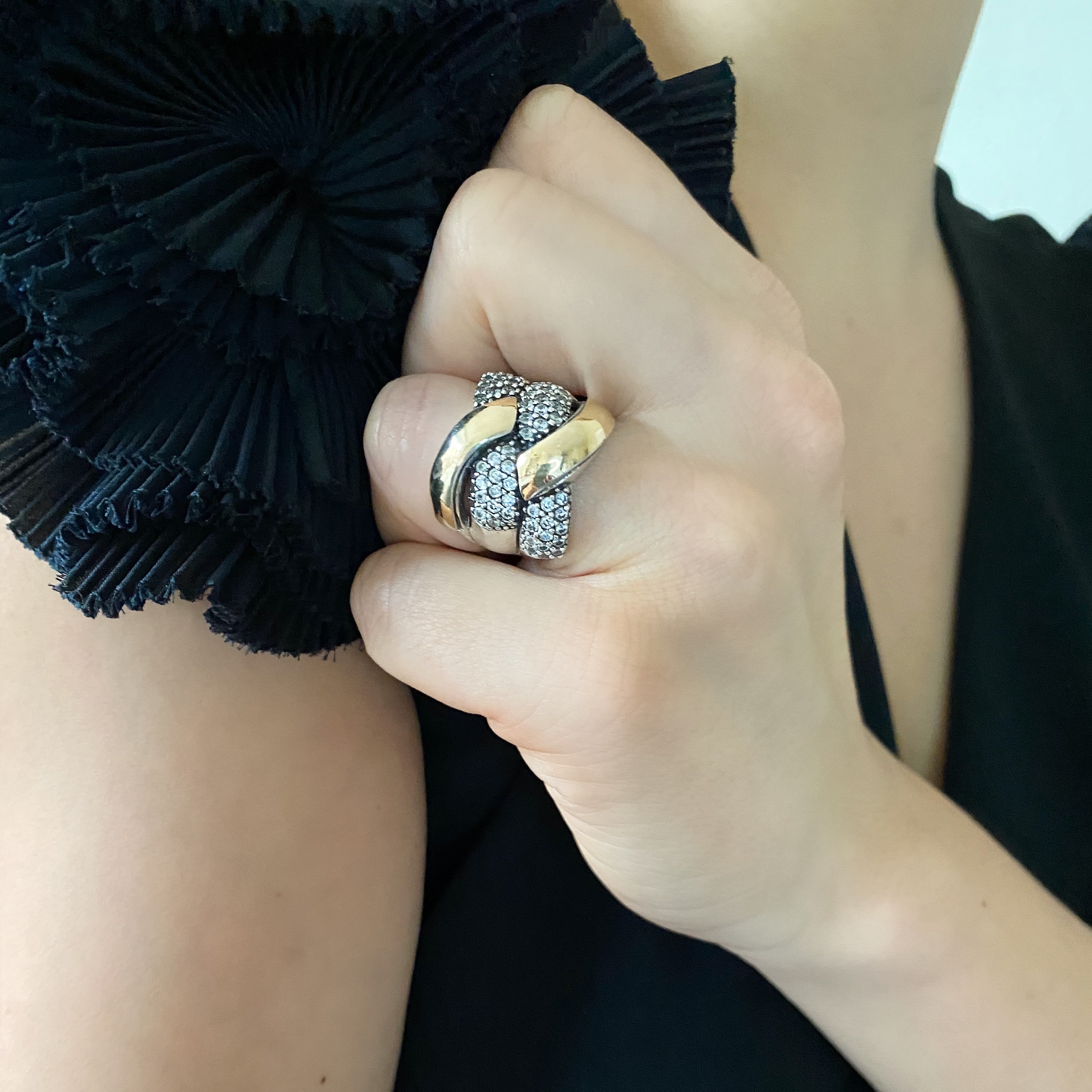 AUDREY RING - Sterling Silver & 14k Yellow Gold-Tayroni