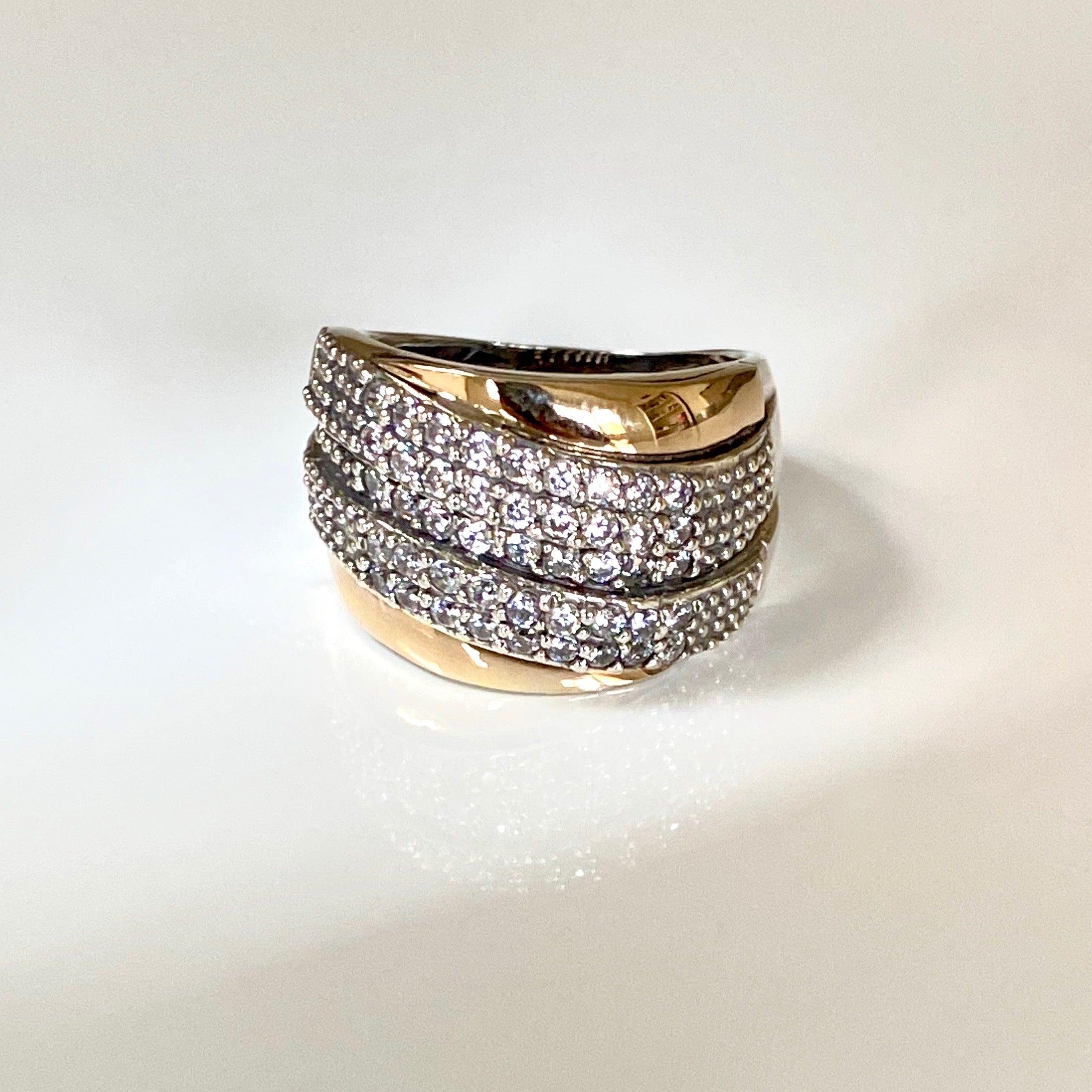 AZURINE RING - Sterling Silver and 14k Solid Gold-Tayroni