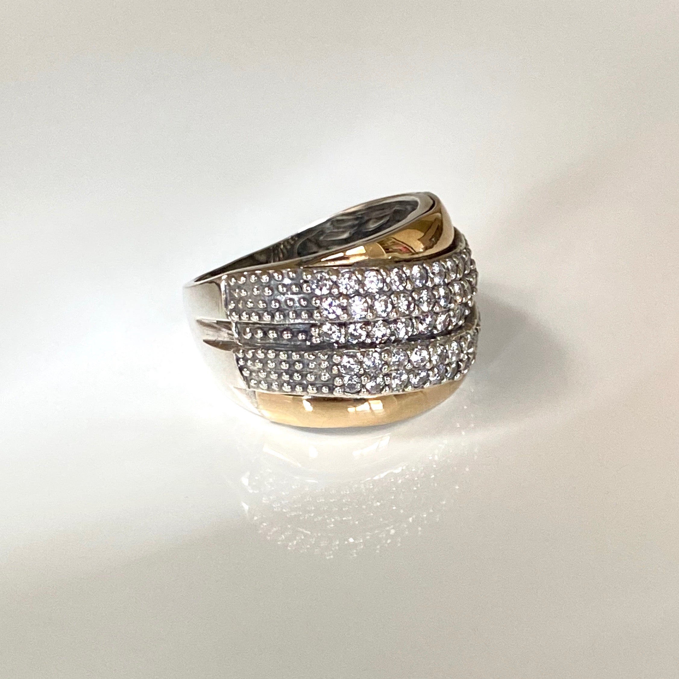 AZURINE RING - Sterling Silver and 14k Solid Gold-Tayroni