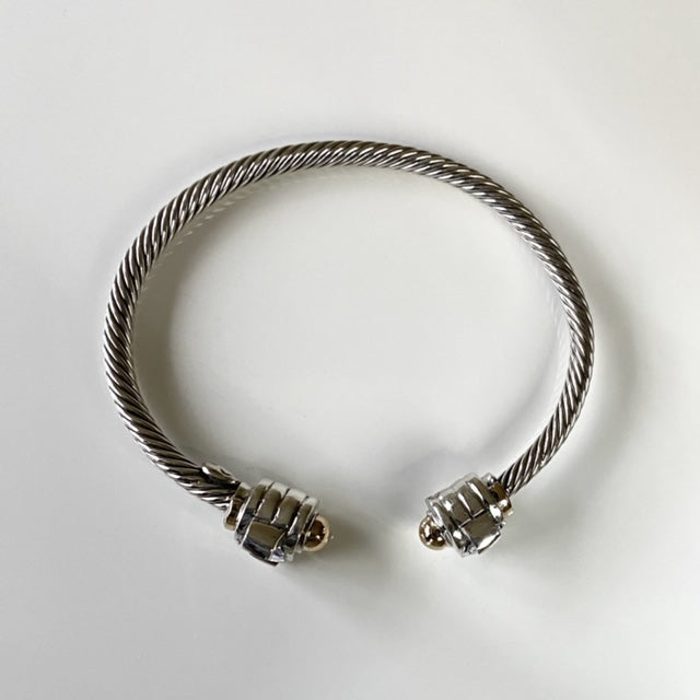 BYBLOS CUFF BRACELET - Sterling Silver & 14k Yellow Gold-Tayroni