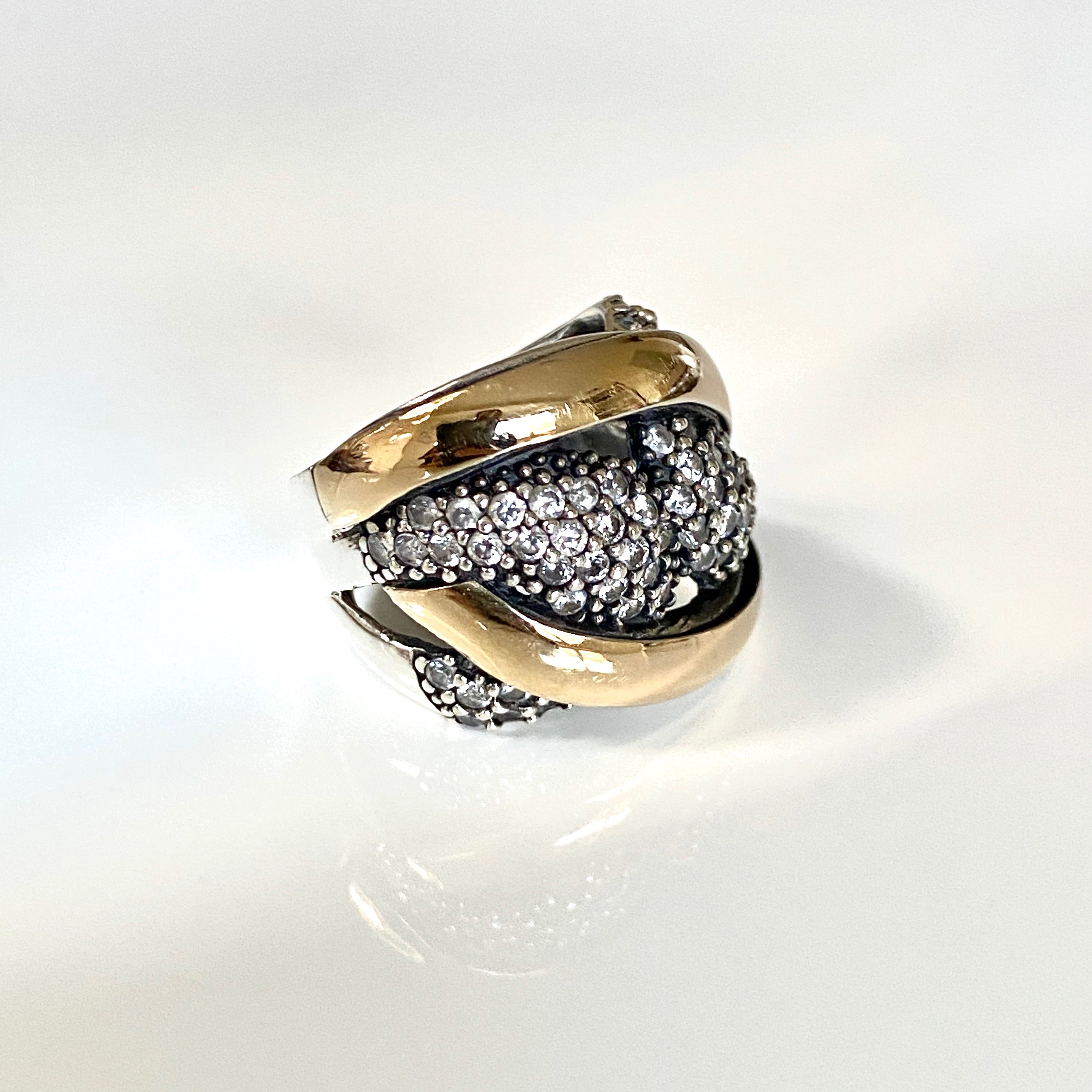 CAPRI RING - Sterling Silver & 14k Yellow Gold-Tayroni