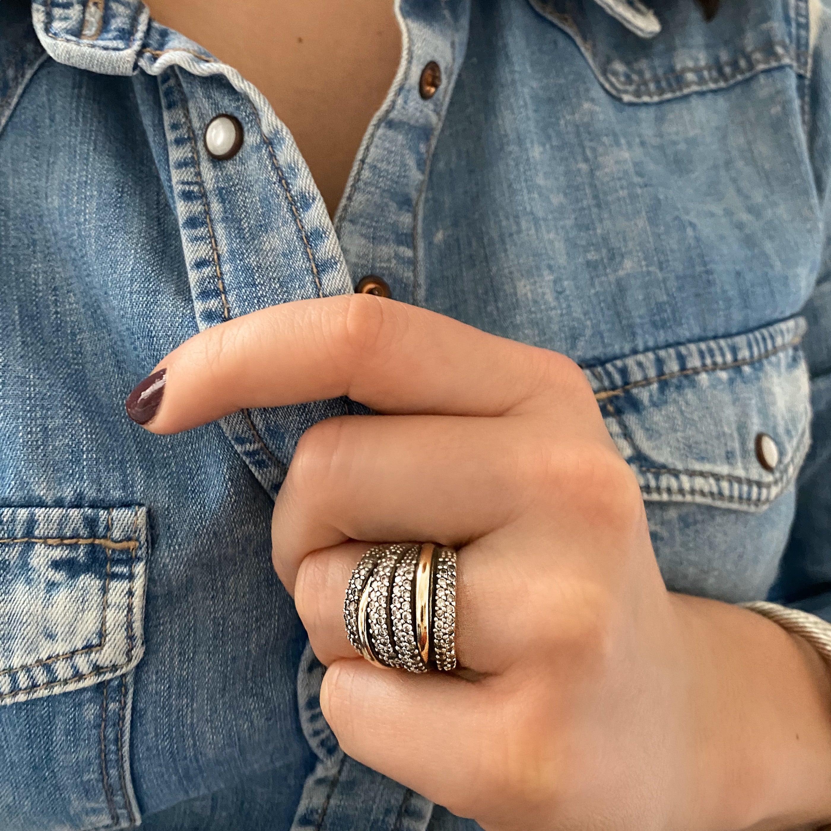 CELESTIA RING - Sterling Silver & 14k Yellow Gold-Tayroni