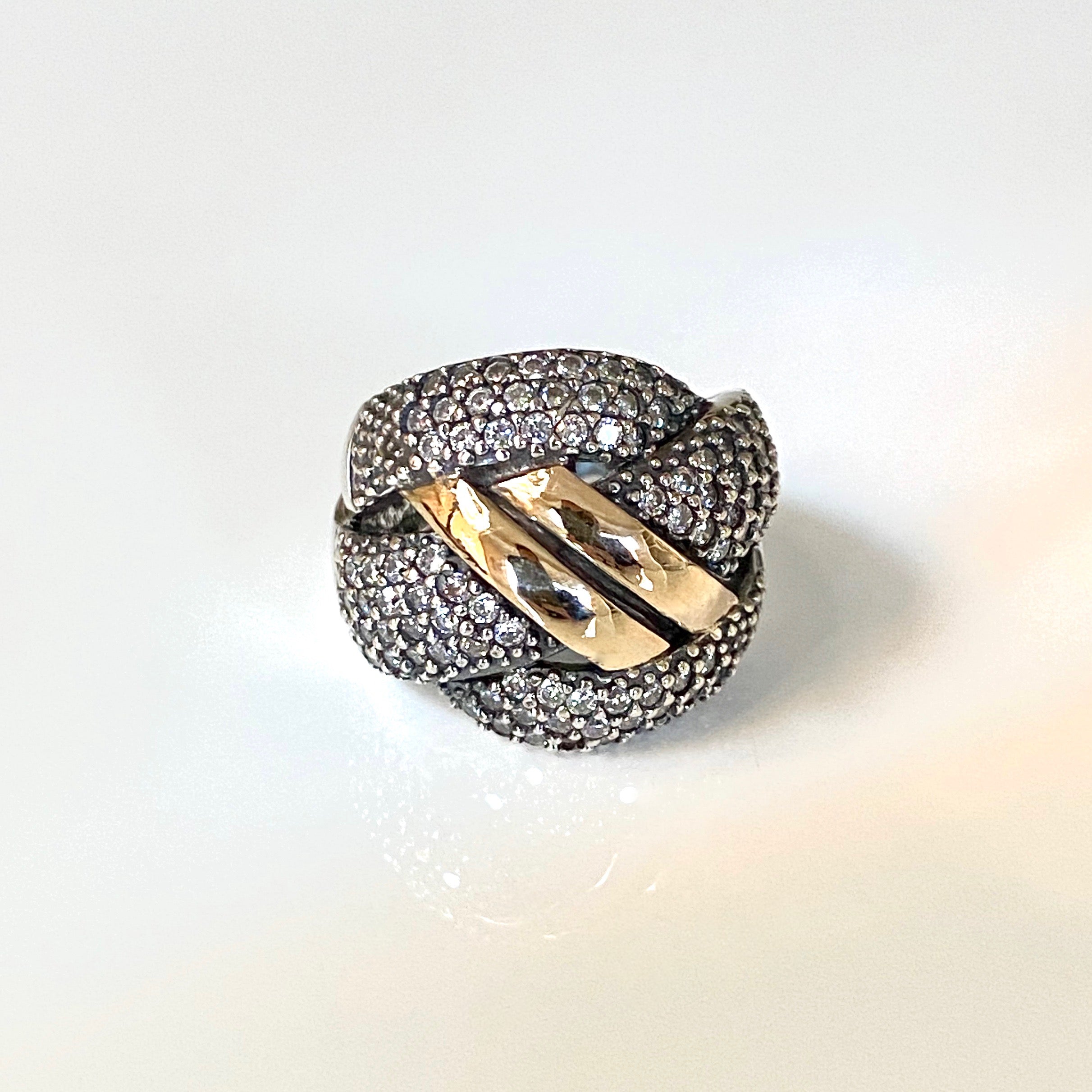 FOREVER RING - Sterling Silver & 14k Yellow Gold-Tayroni