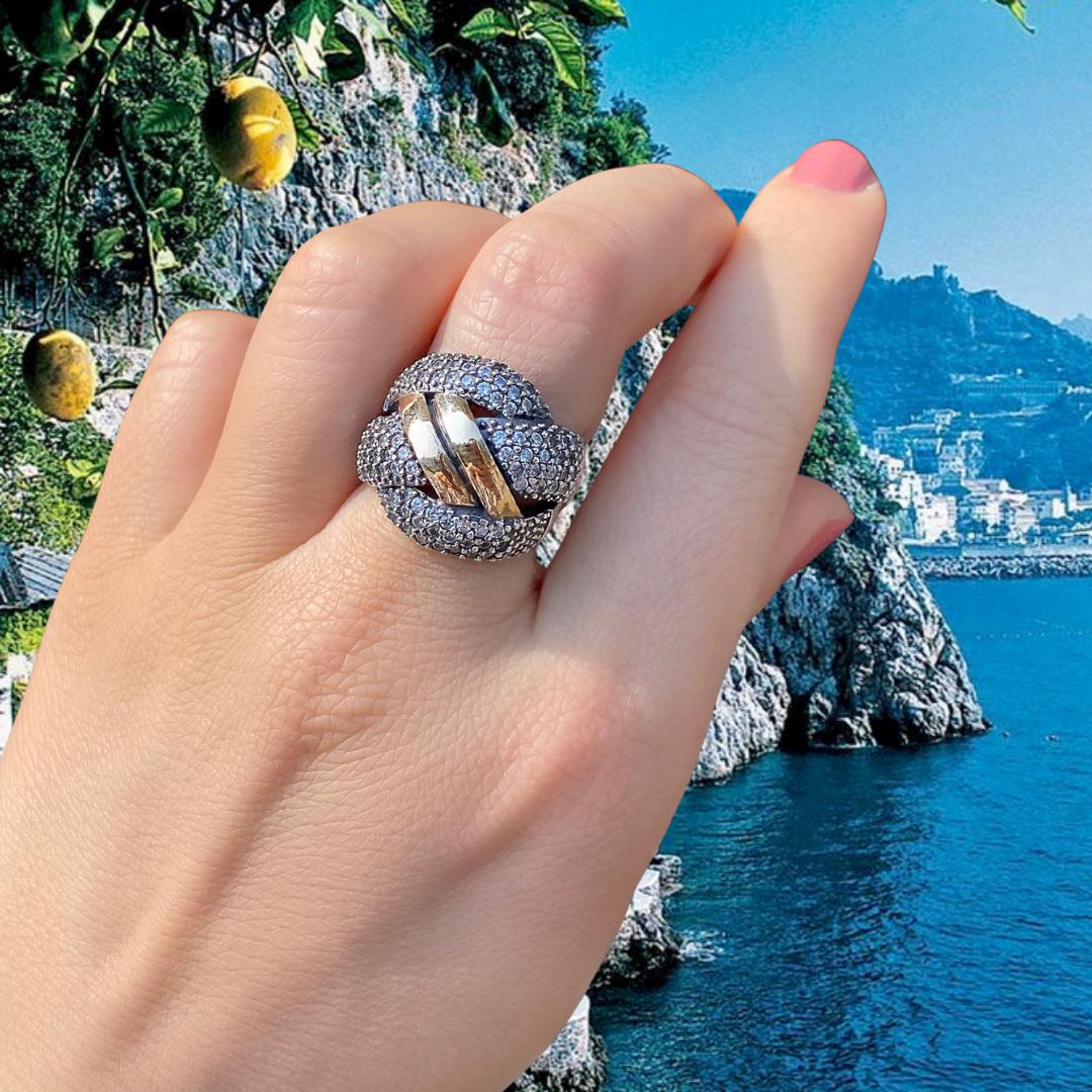 FOREVER RING - Sterling Silver & 14k Yellow Gold-Tayroni
