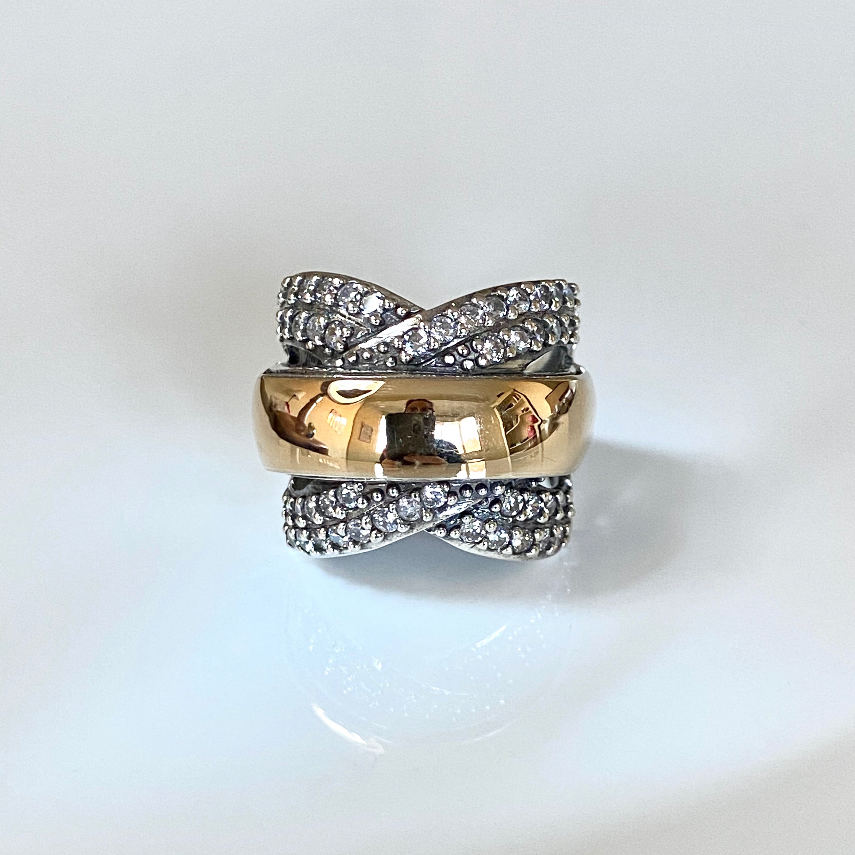 GRACE RING - Sterling Silver & 14k Yellow Gold-Tayroni