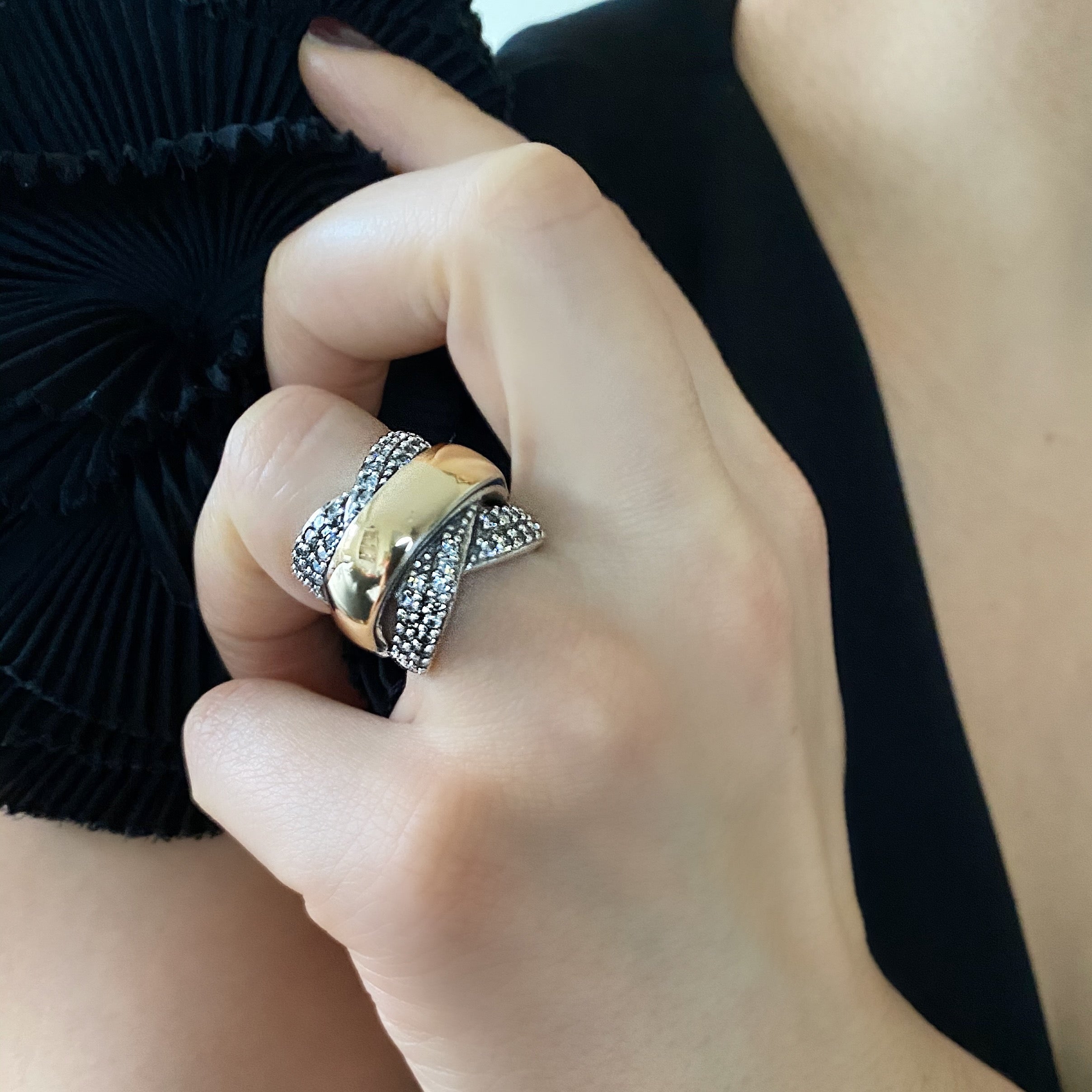 GRACE RING - Sterling Silver & 14k Yellow Gold-Tayroni