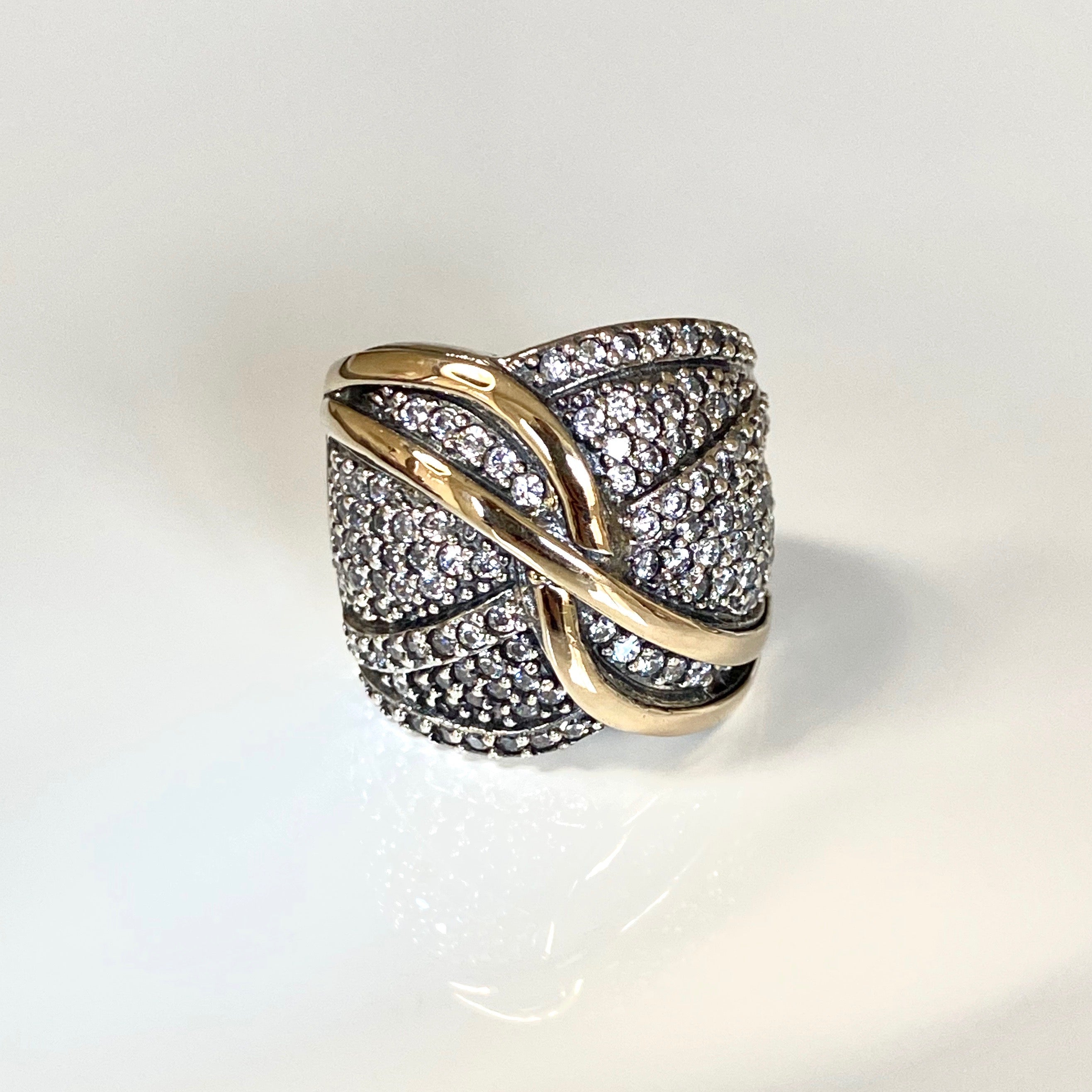 GUERITE RING - Sterling Silver & 14k Yellow Gold-Tayroni