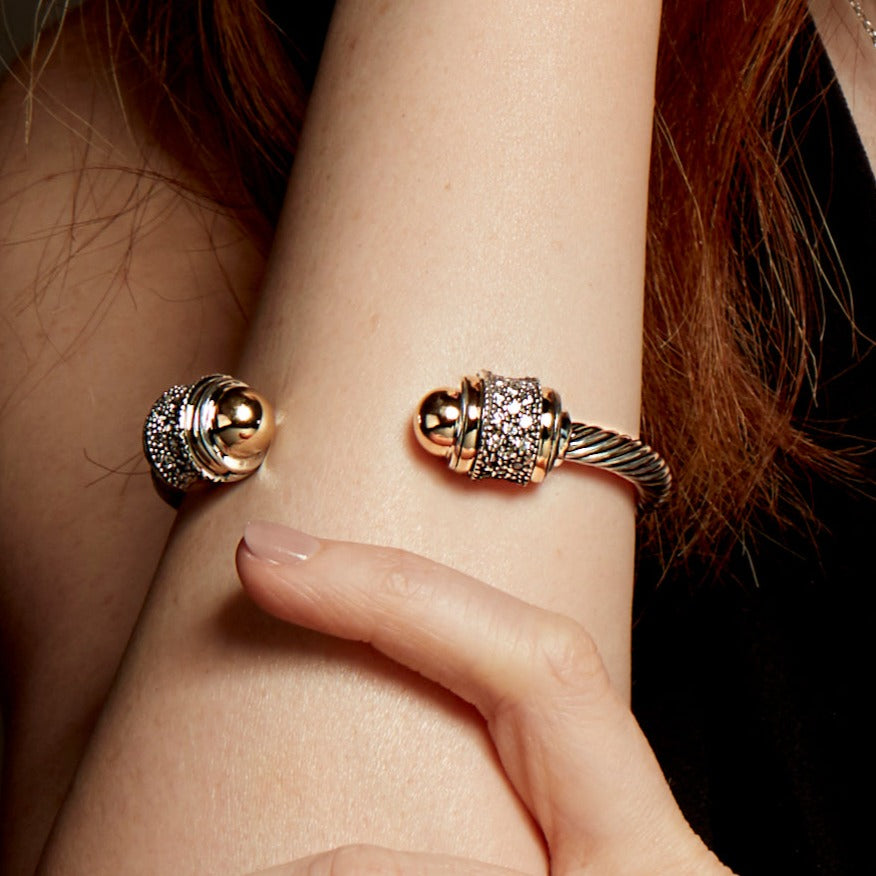 HAMPTONS CUFF BRACELET - Sterling Silver & 14k Yellow Gold-Tayroni