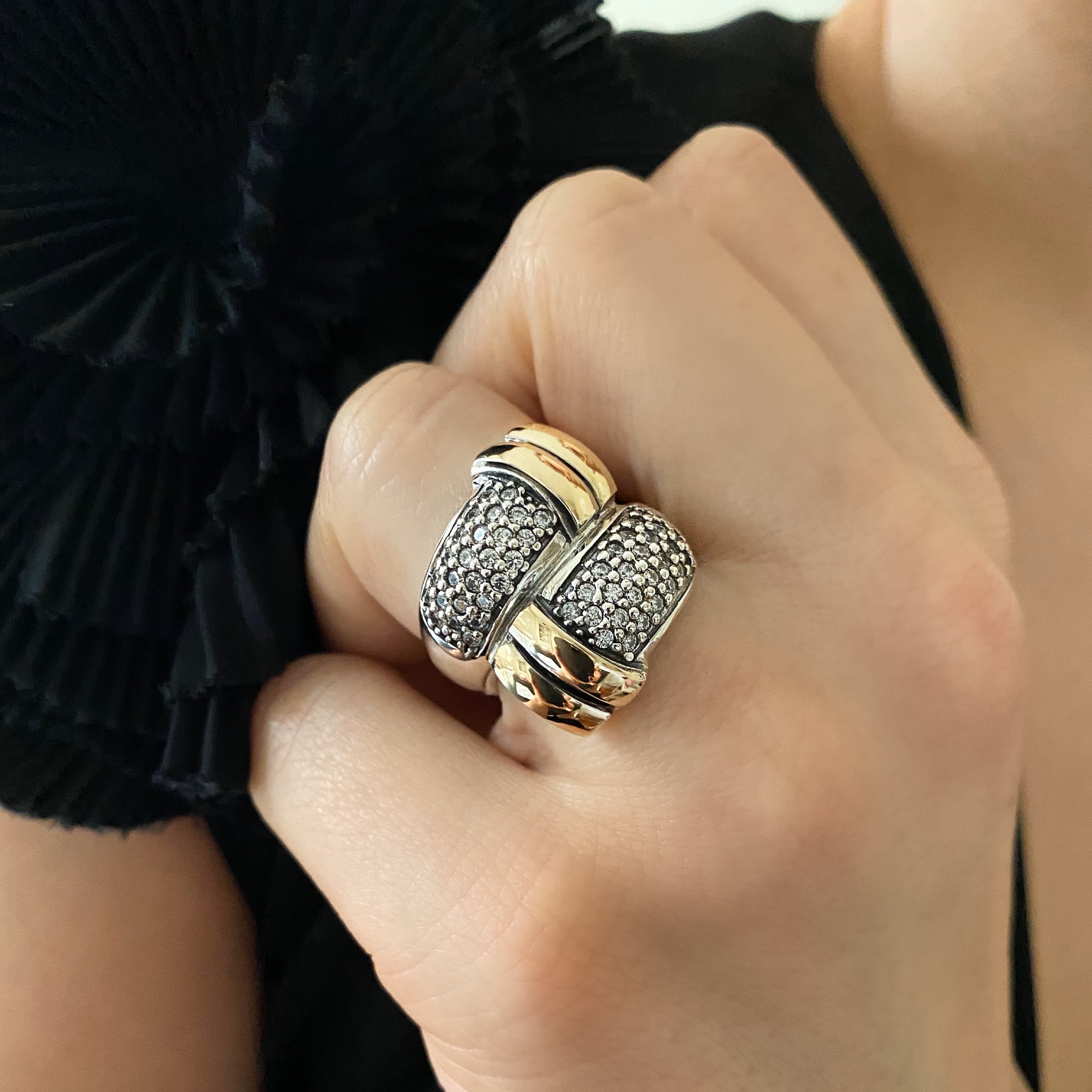 HAMPTONS RING - Sterling Silver & 14k Yellow Gold-Tayroni