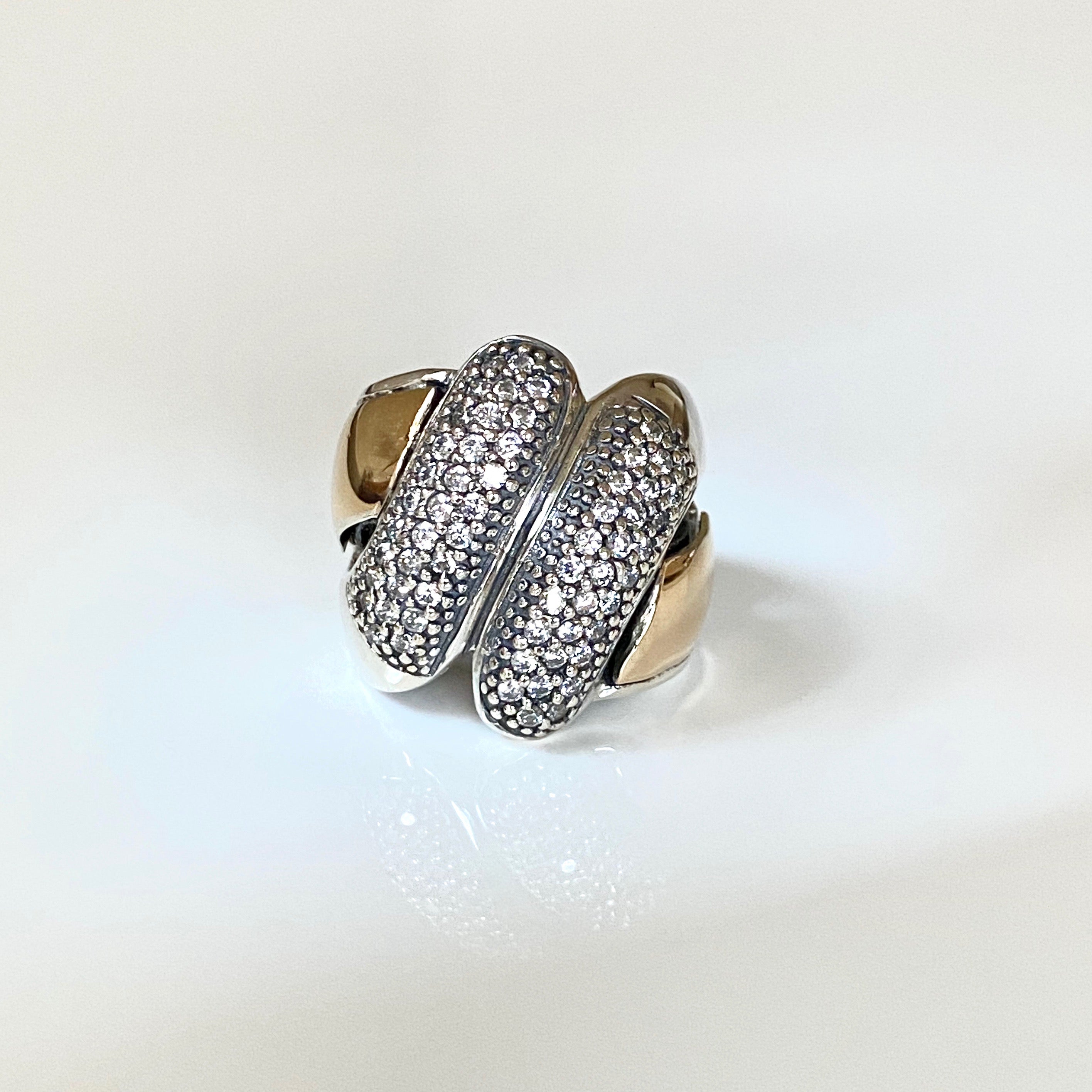 MYKONOS RING - Sterling Silver & 14k Yellow Gold-Tayroni
