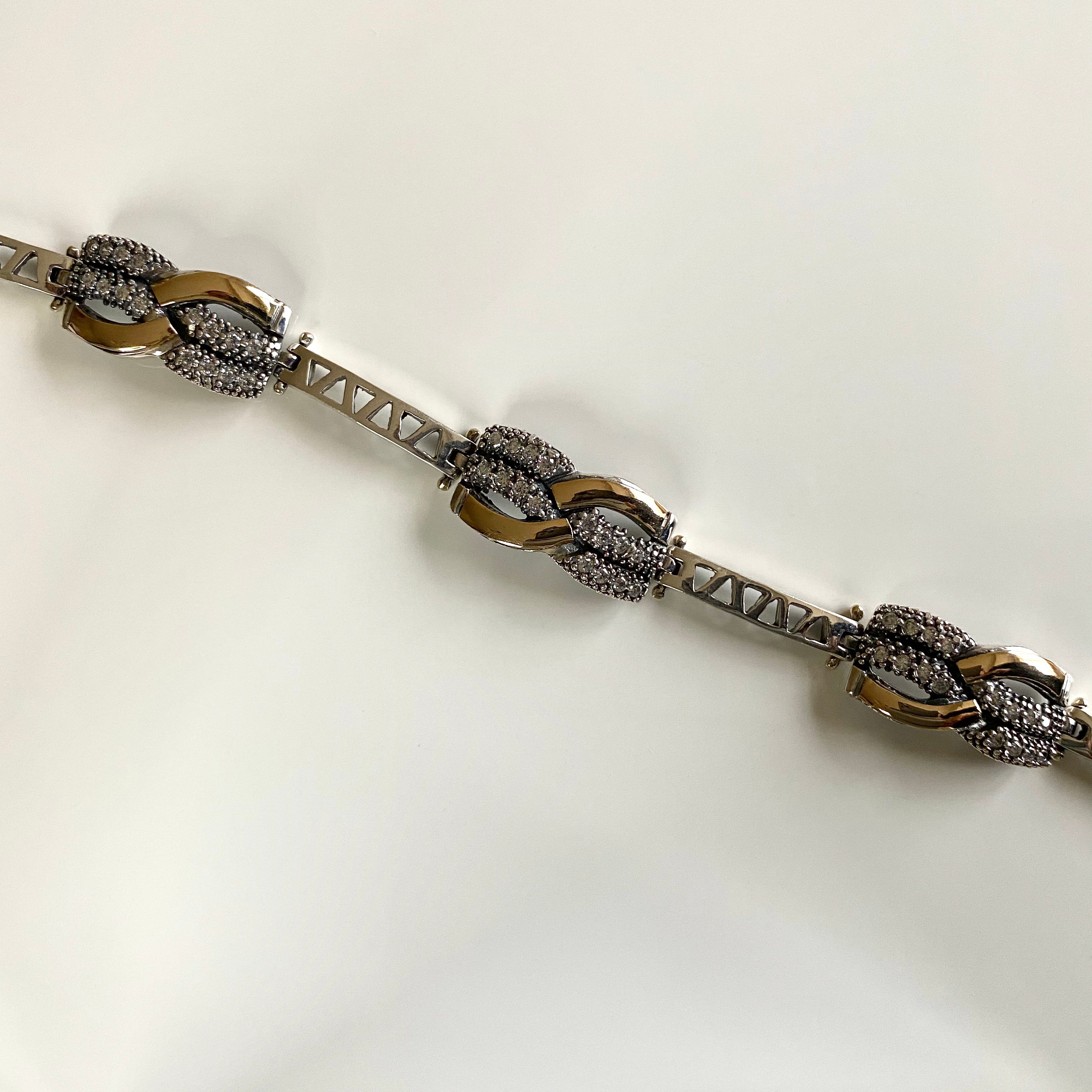 INFINITY CHAIN BRACELET - Sterling Silver & 14k Yellow Gold-Tayroni