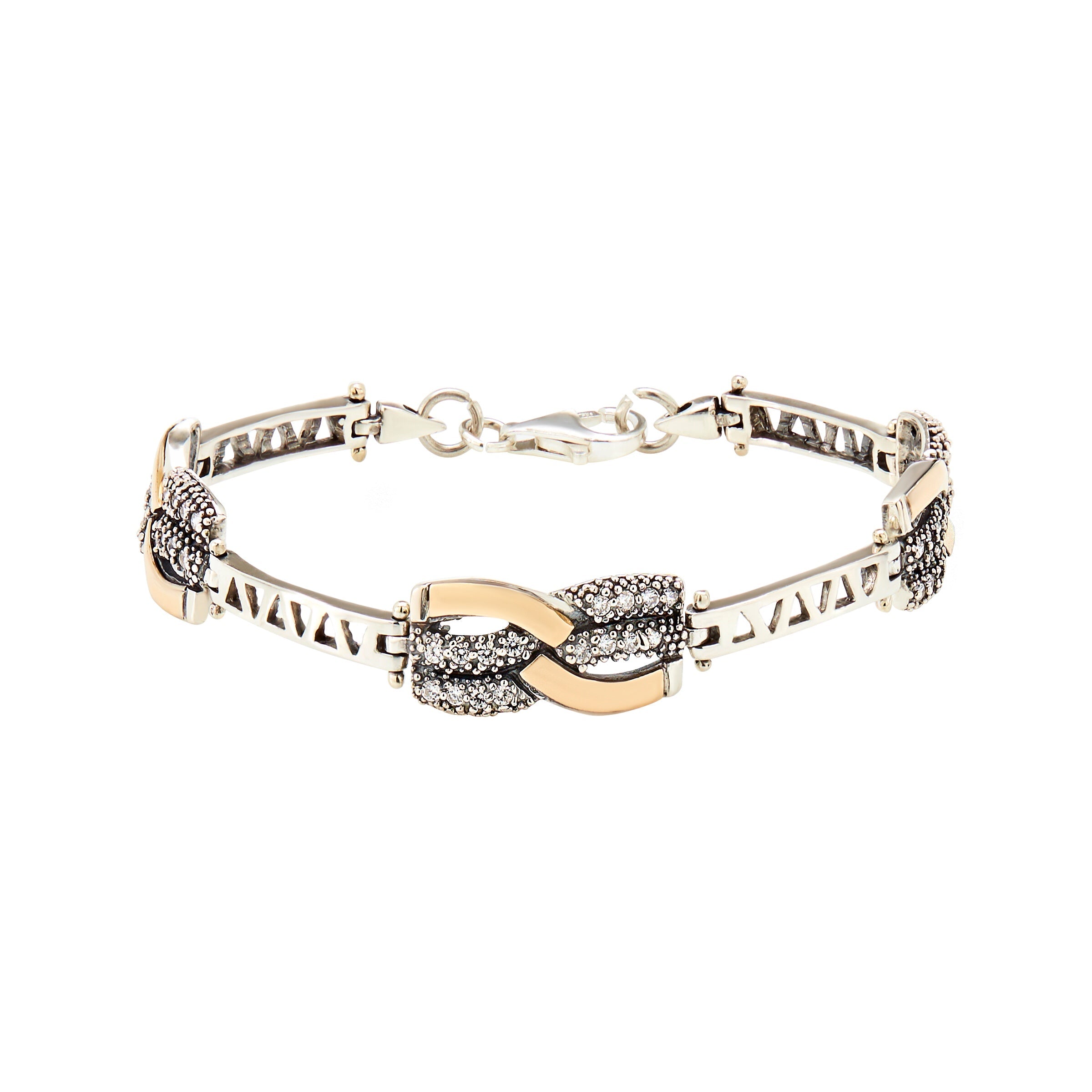 INFINITY CHAIN BRACELET - Sterling Silver & 14k Yellow Gold-Tayroni