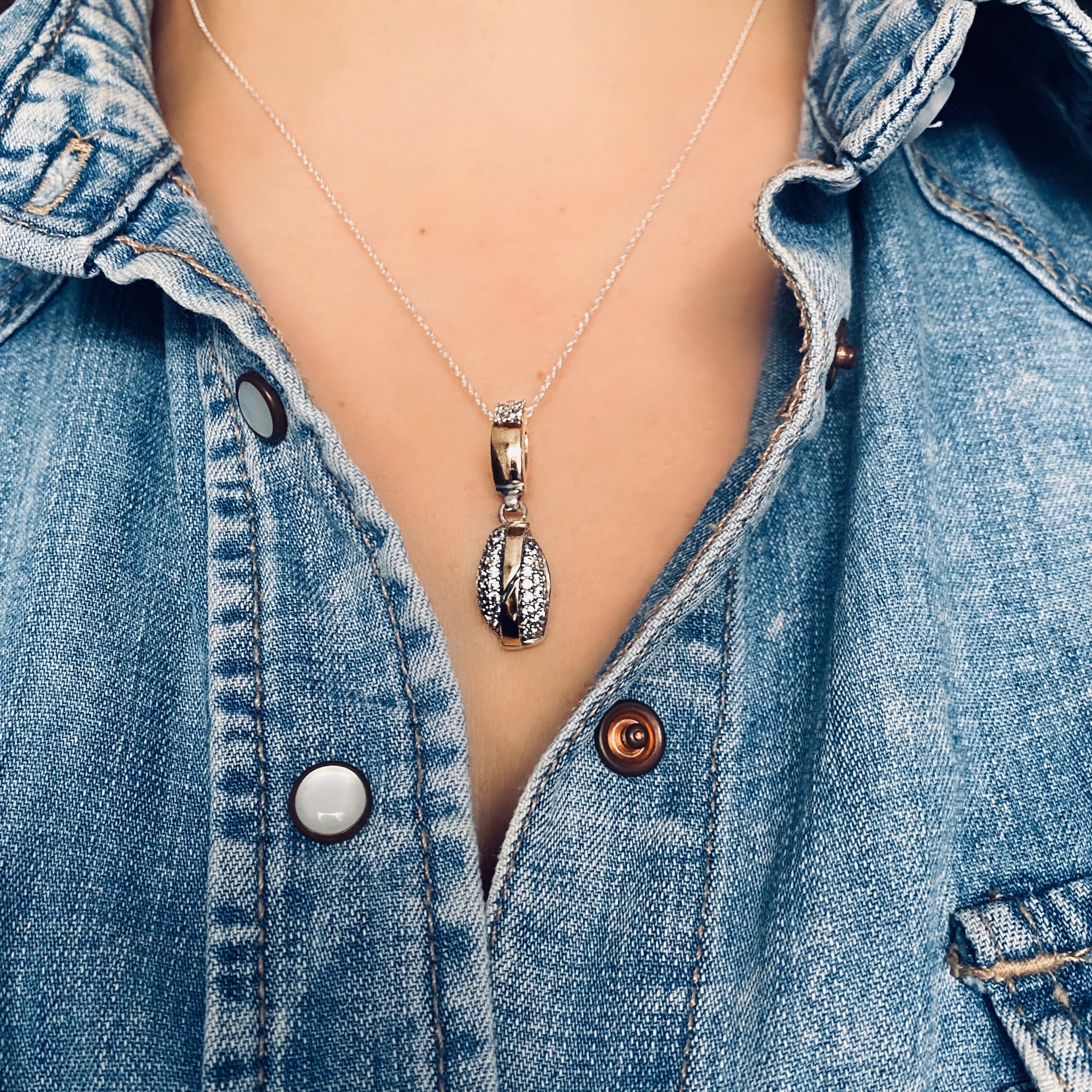 INTERSTELLAR NECKLACE - Sterling Silver & 14k Yellow Gold-Tayroni