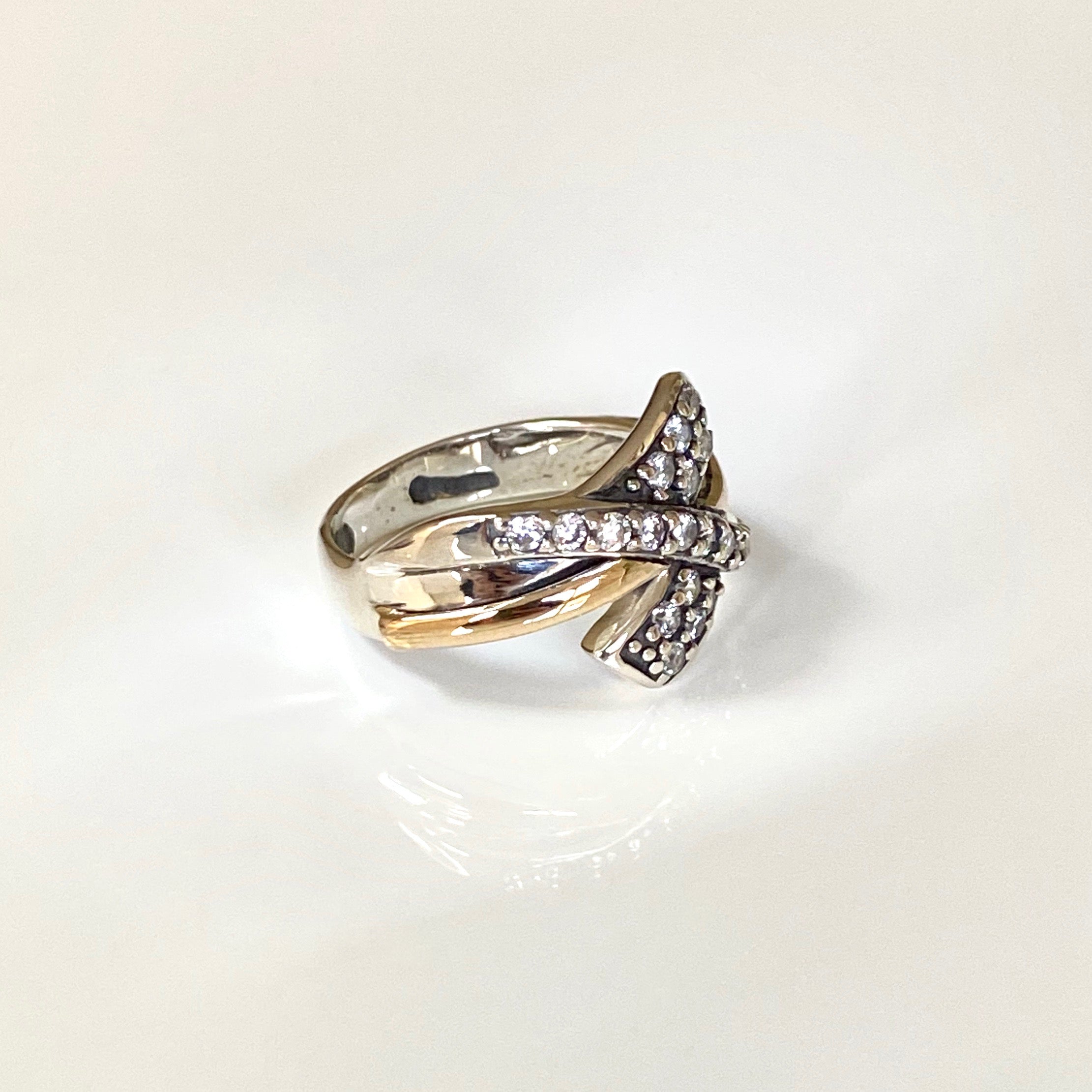 LYRA RING - Sterling Silver & 14k Yellow Gold-Tayroni