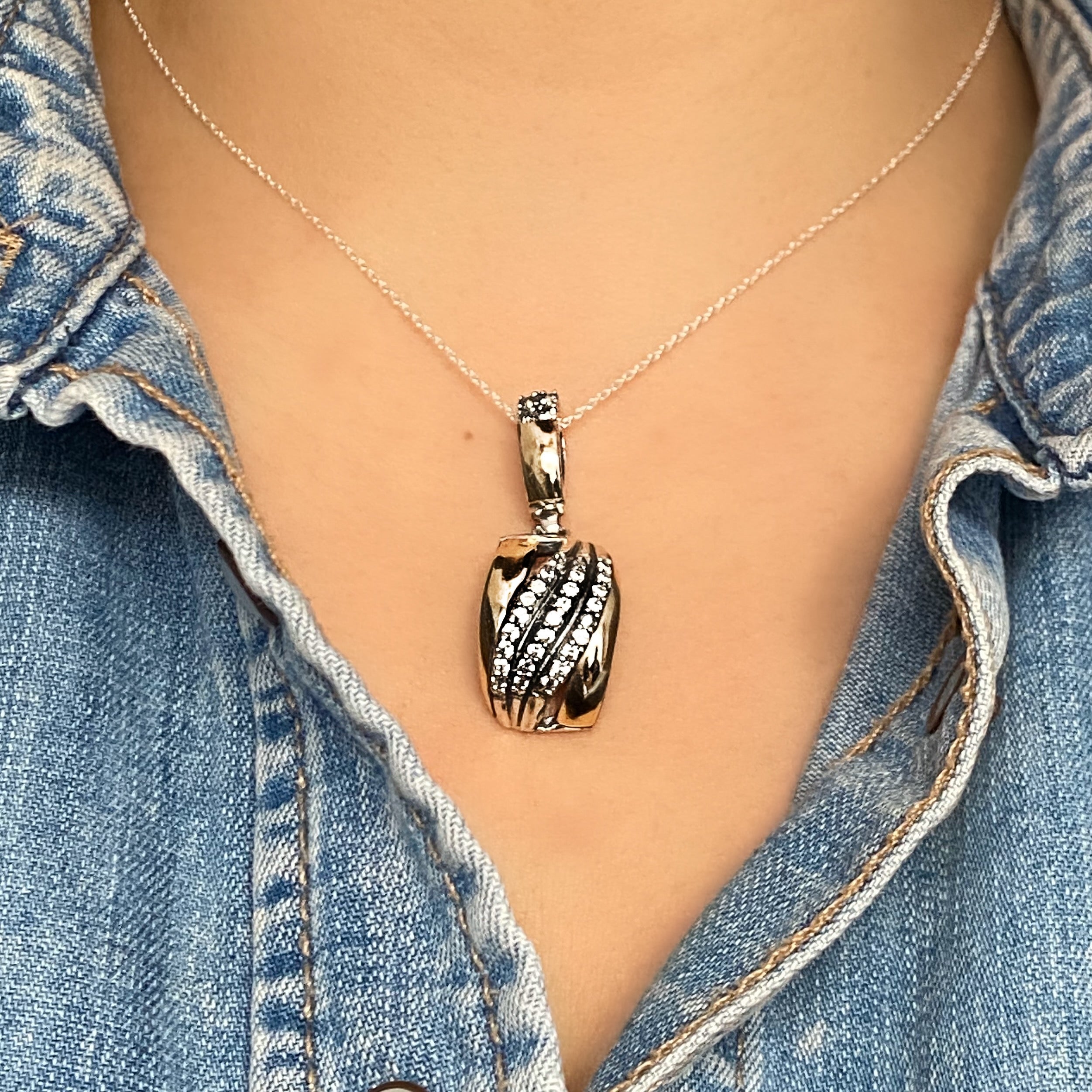 MAKE A WISH NECKLACE - Sterling Silver & 14k Yellow Gold-Tayroni