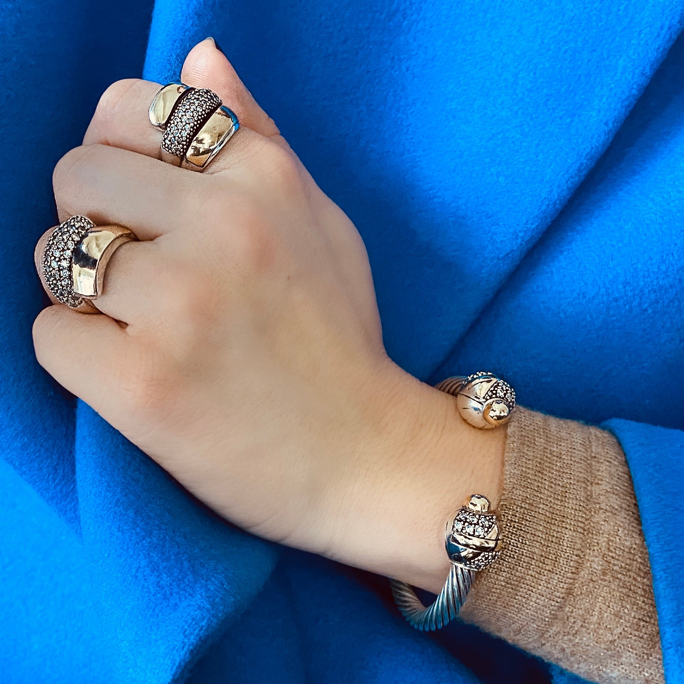 MONTE CARLO RING - Sterling Silver and 14k Yellow Gold-Tayroni
