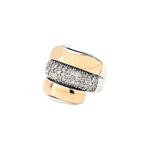 MONTE CARLO RING - Sterling Silver and 14k Yellow Gold-Tayroni