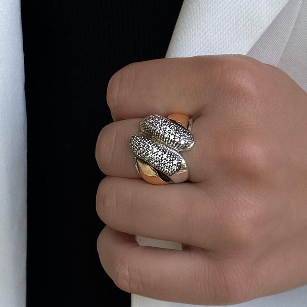 MYKONOS RING - Sterling Silver & 14k Yellow Gold-Tayroni