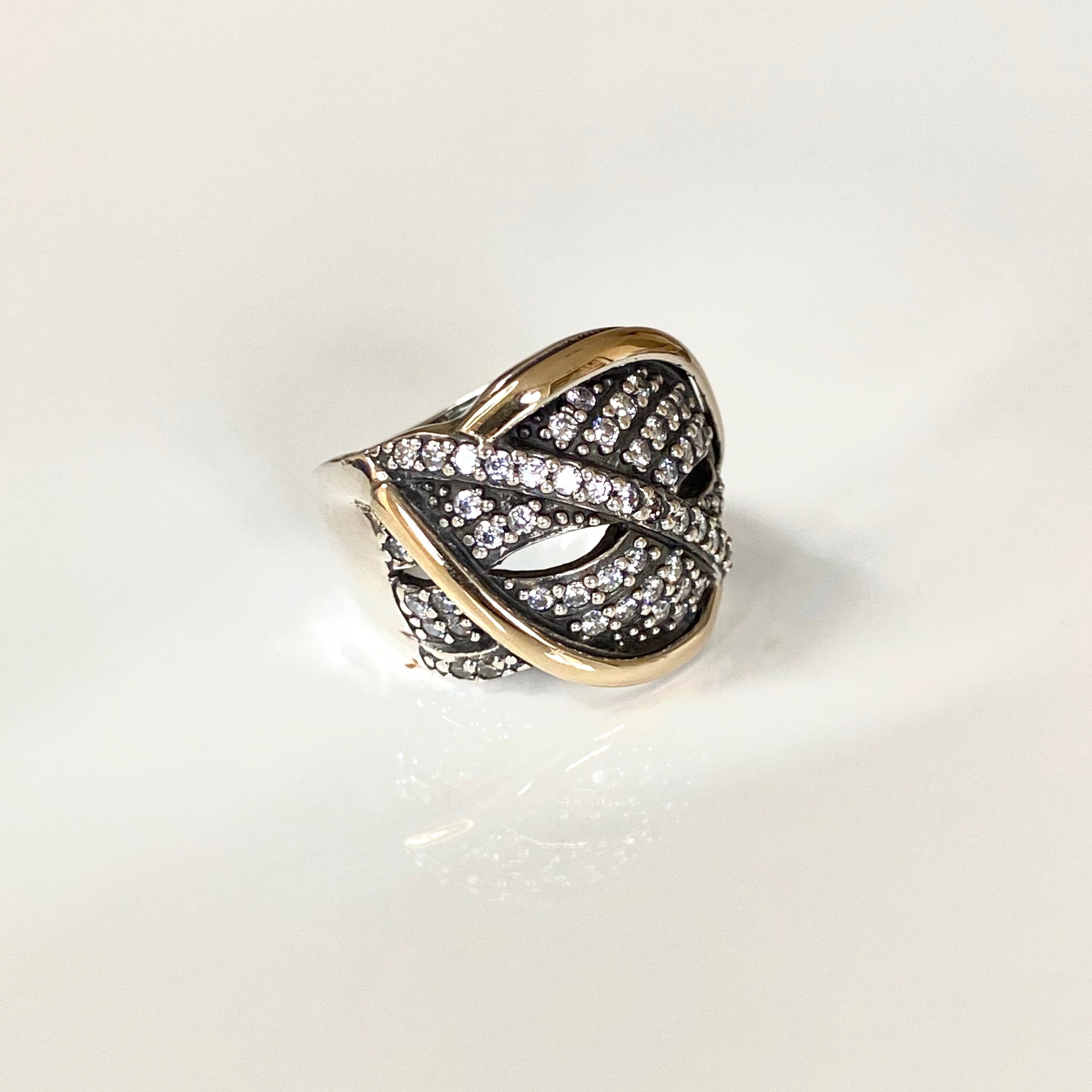NEBULA RING - Sterling Silver & 14k Yellow Gold-Tayroni