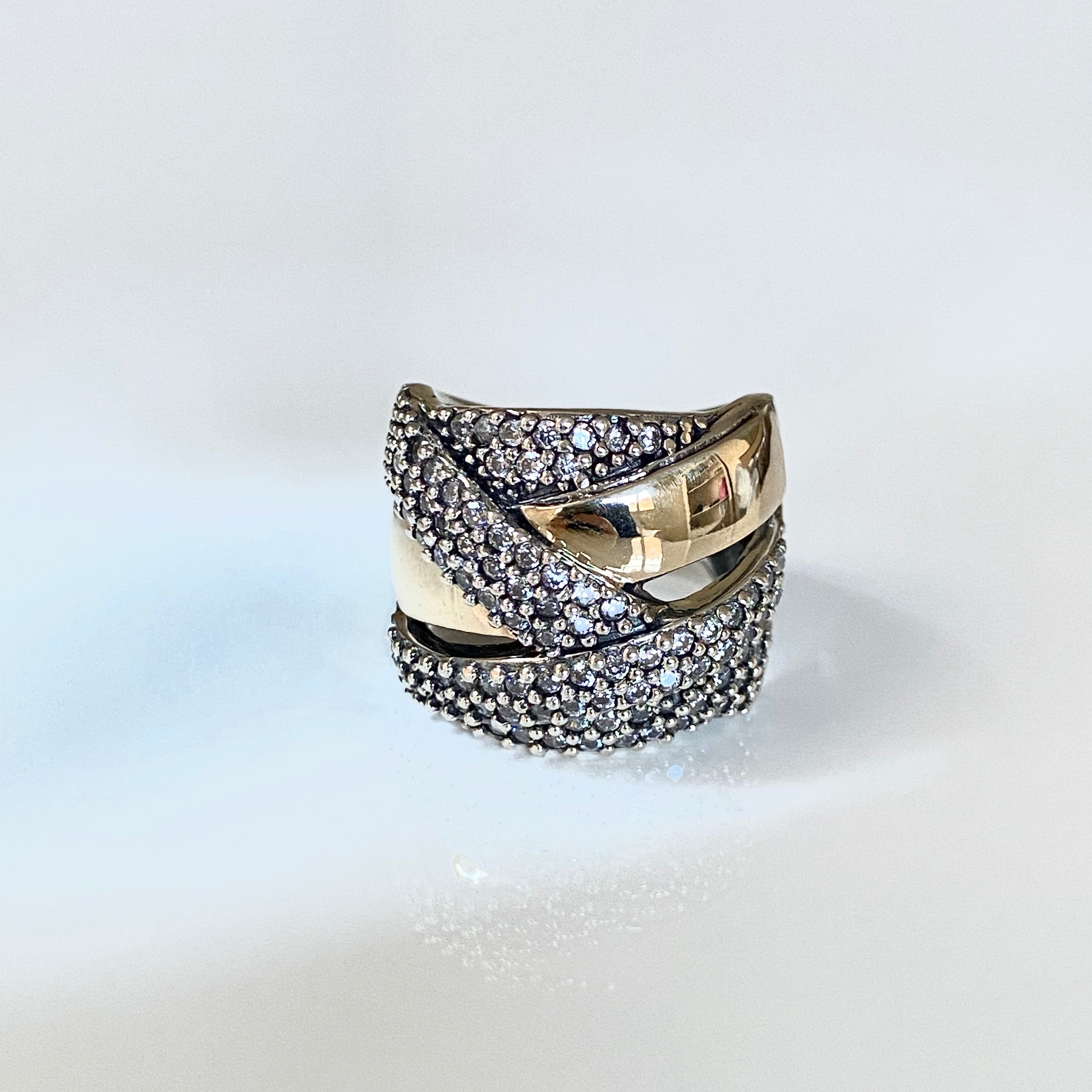 ORBIT RING - Sterling Silver & 14k Yellow Gold-Tayroni