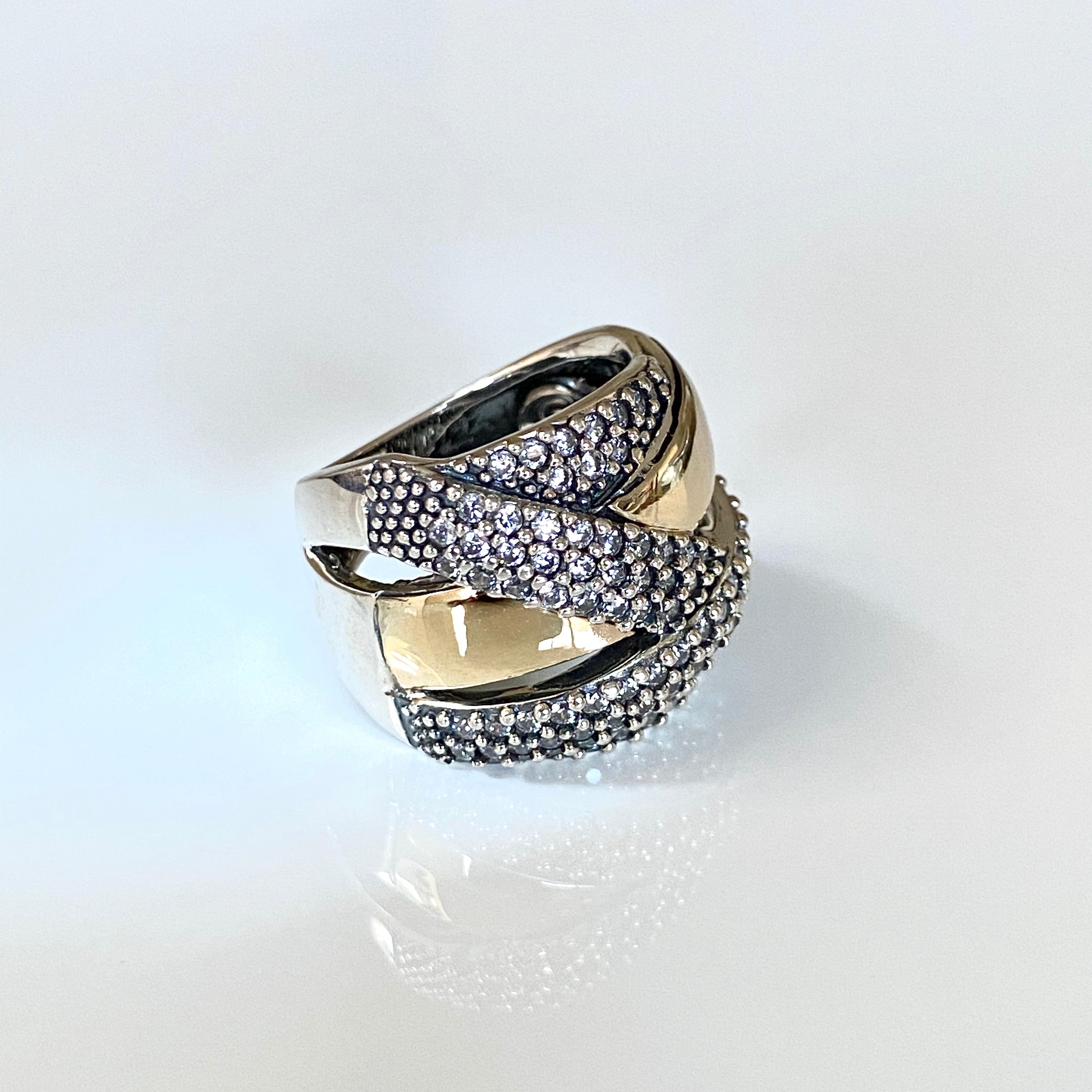 ORBIT RING - Sterling Silver & 14k Yellow Gold-Tayroni