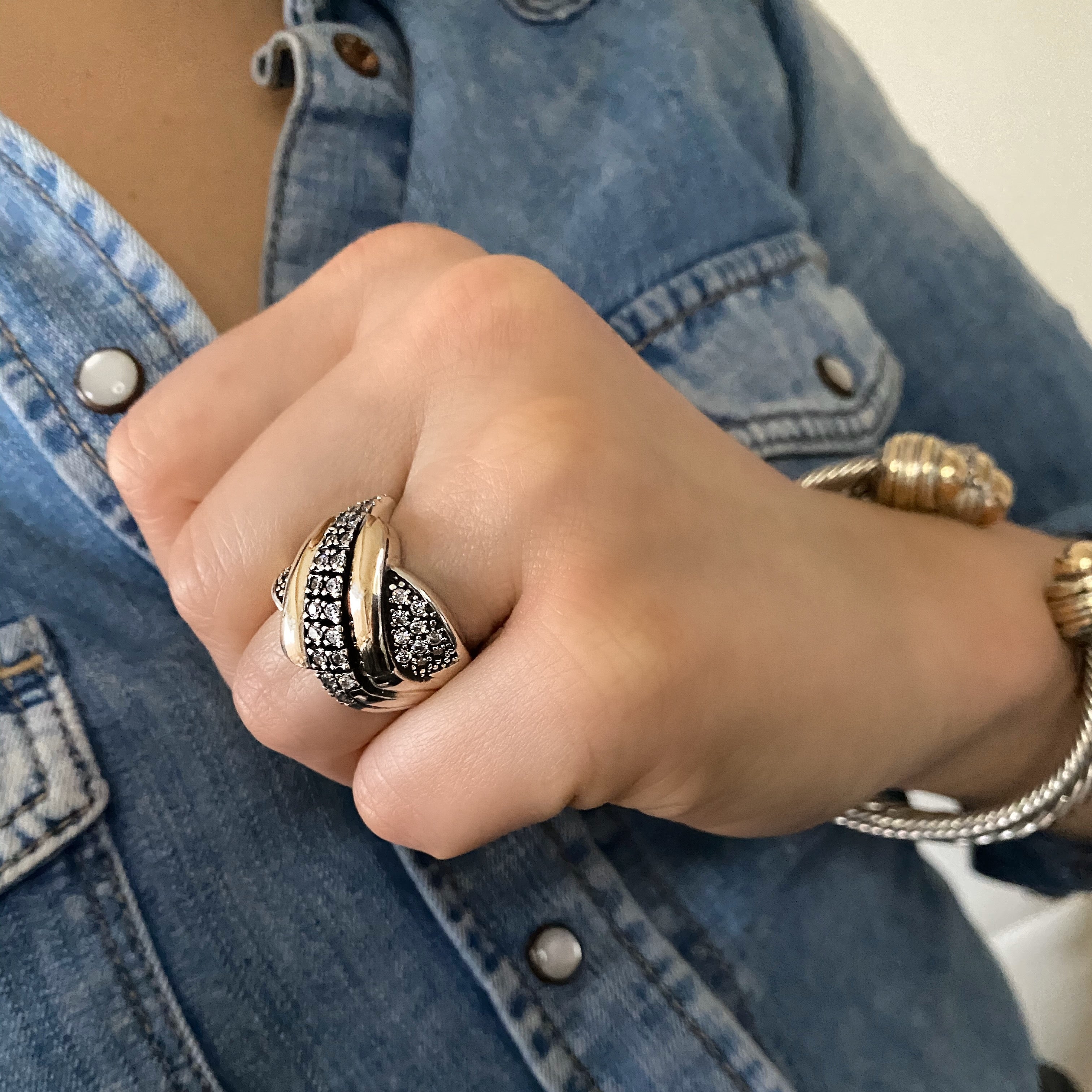 PORTOFINO RING - Sterling Silver and 14k Yellow Gold-Tayroni