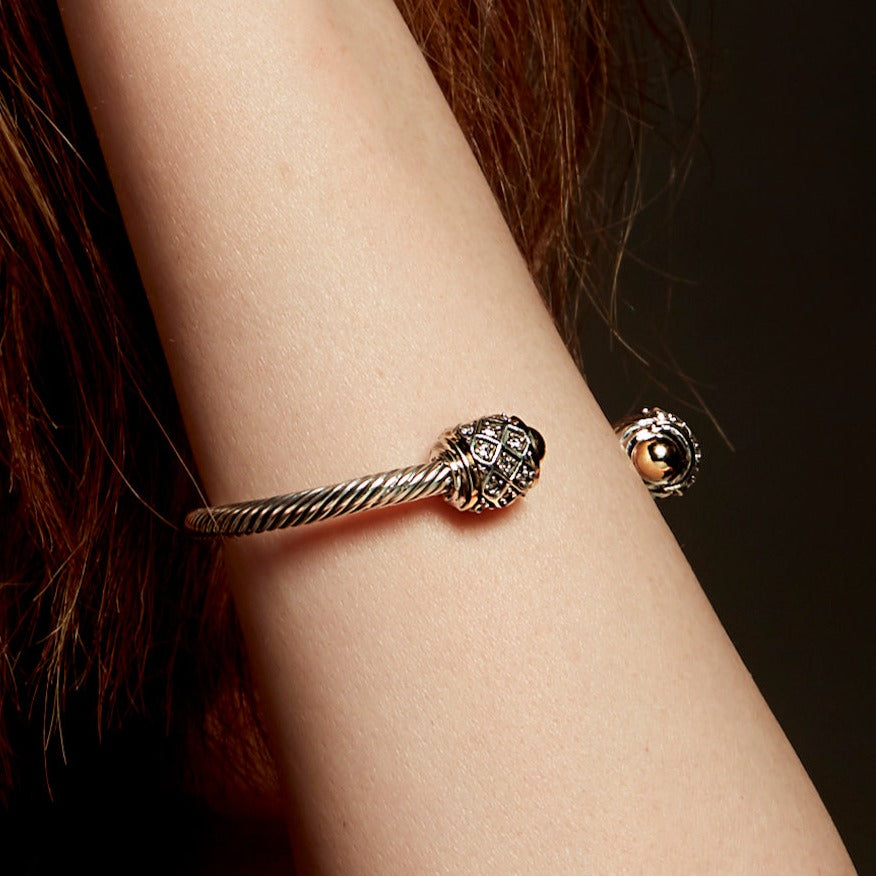 POSITANO CUFF BRACELET - Sterling Silver & 14k Yellow Gold-Tayroni