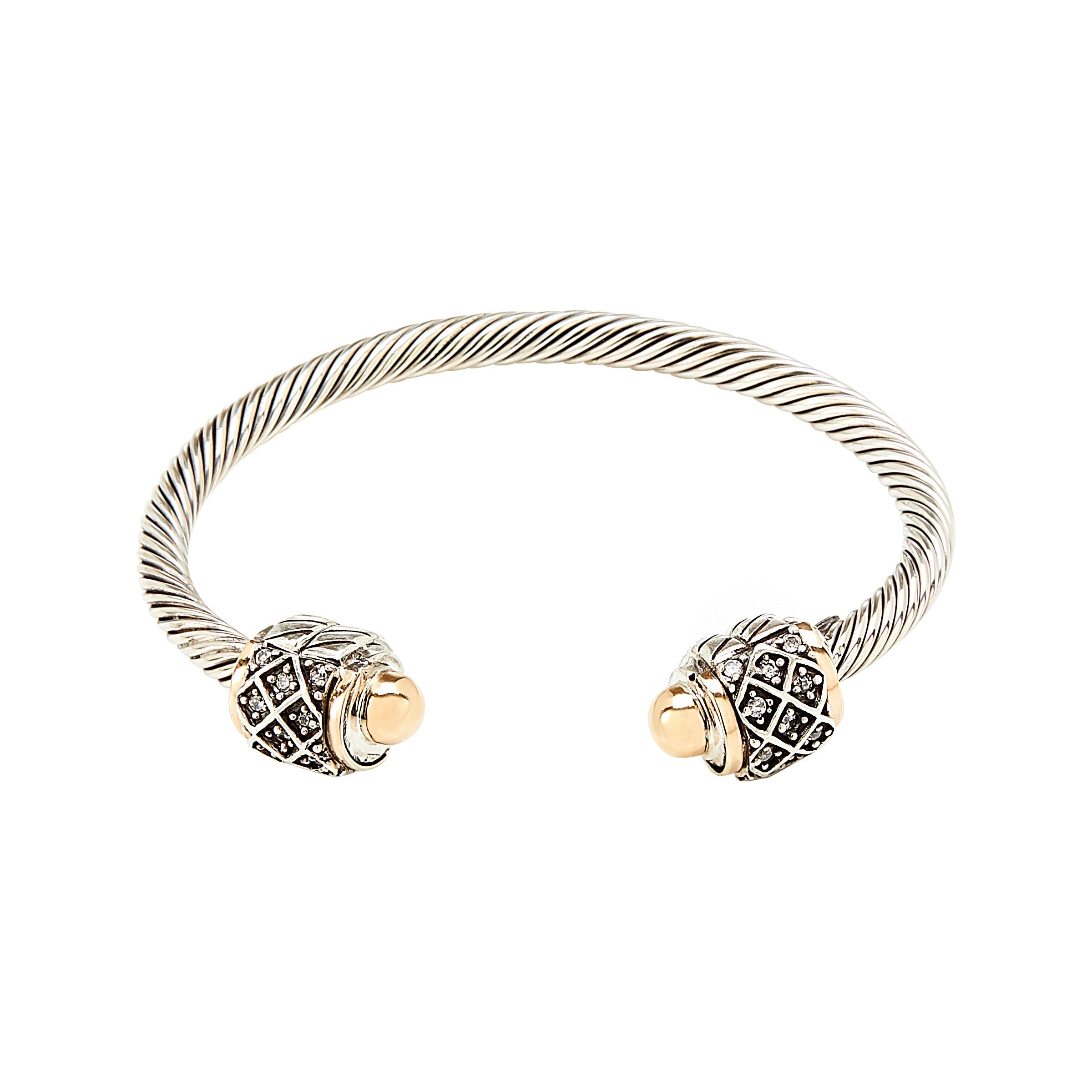 POSITANO CUFF BRACELET - Sterling Silver & 14k Yellow Gold-Tayroni