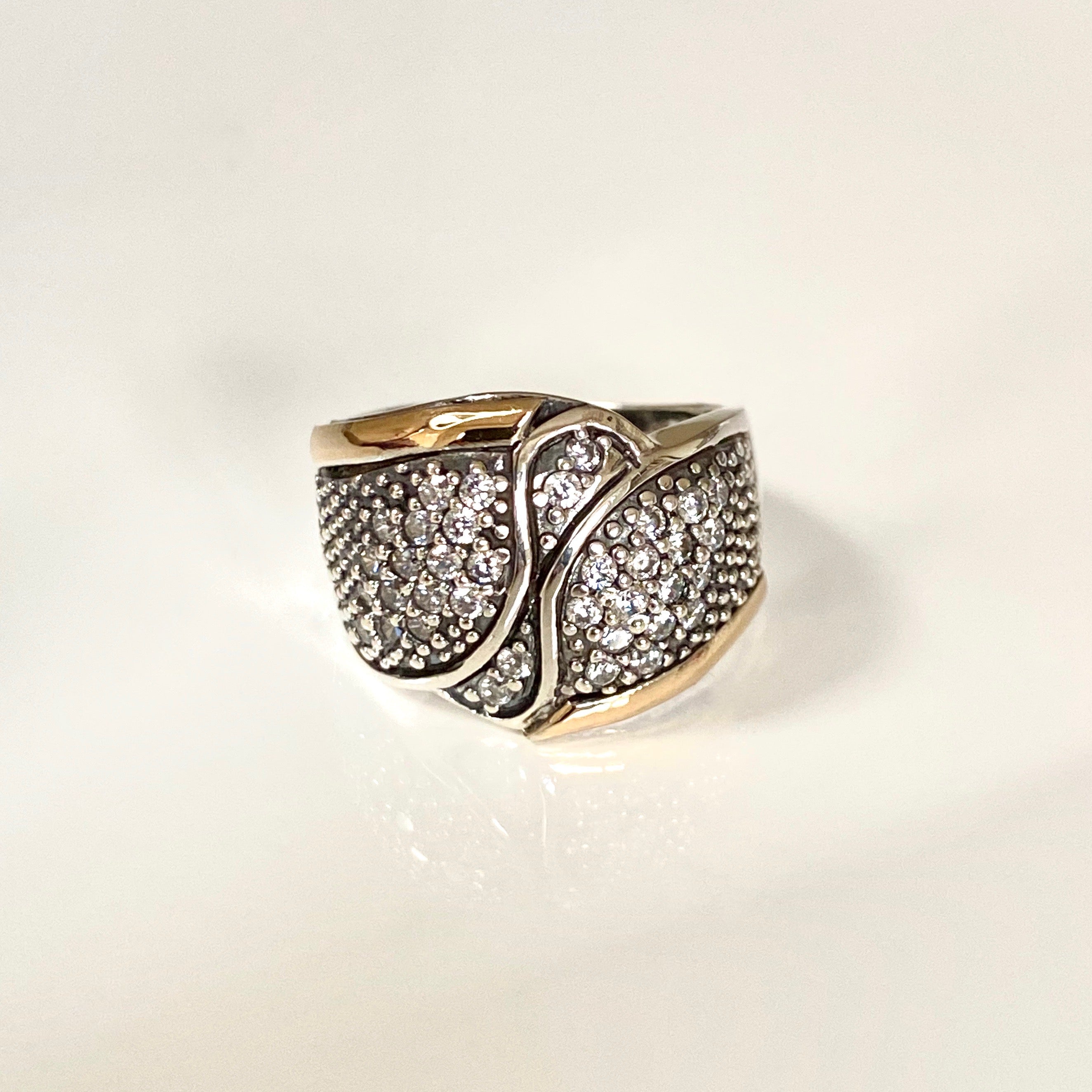 ROSE RING - Sterling Silver & 14k Yellow Gold-Tayroni