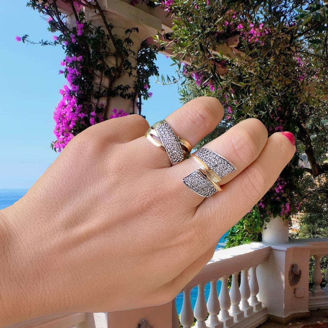 SAINT TROPEZ RING - Sterling Silver & 14k Yellow Gold-Tayroni
