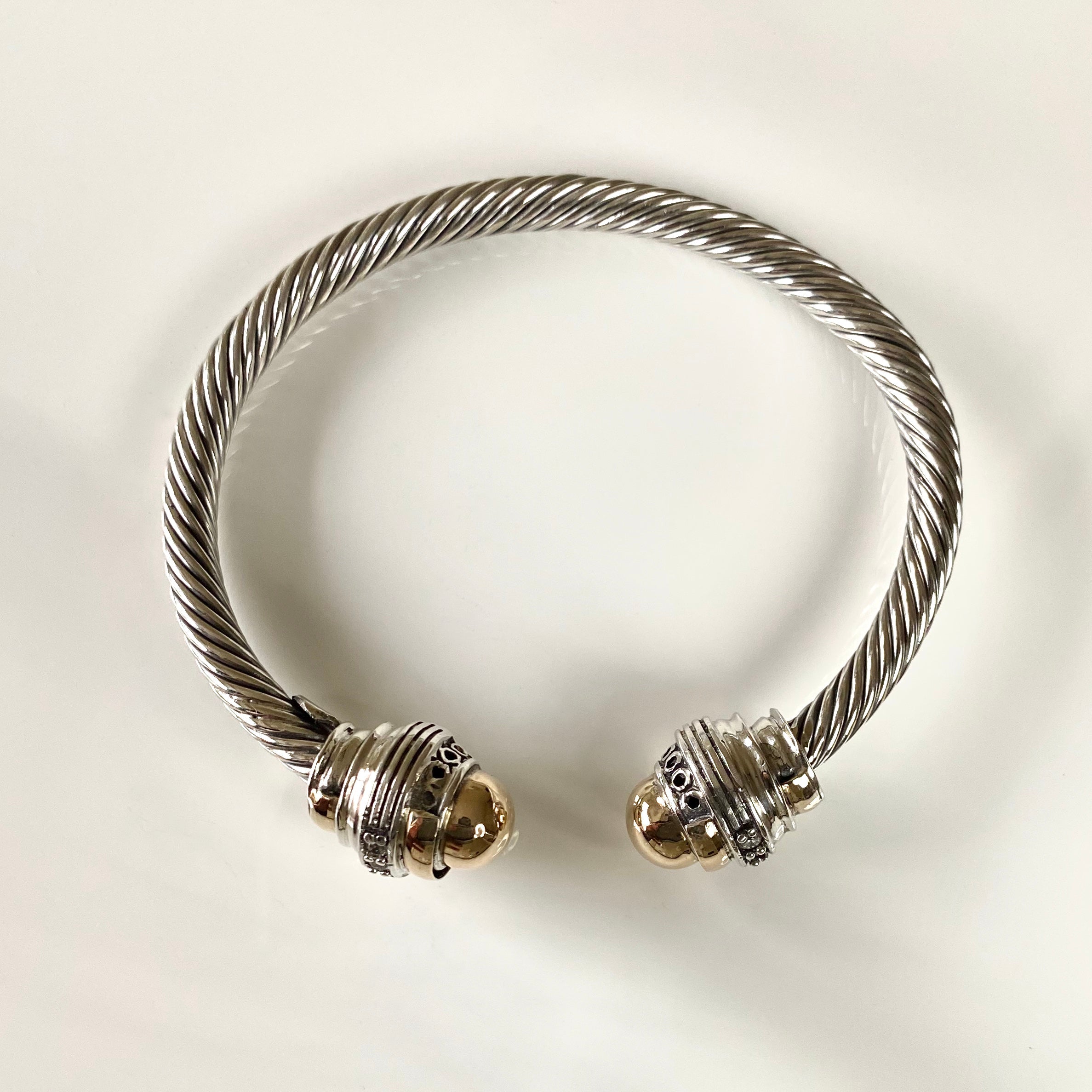 SOLAR CUFF BRACELET - Sterling Silver & 14k Yellow Gold-Tayroni