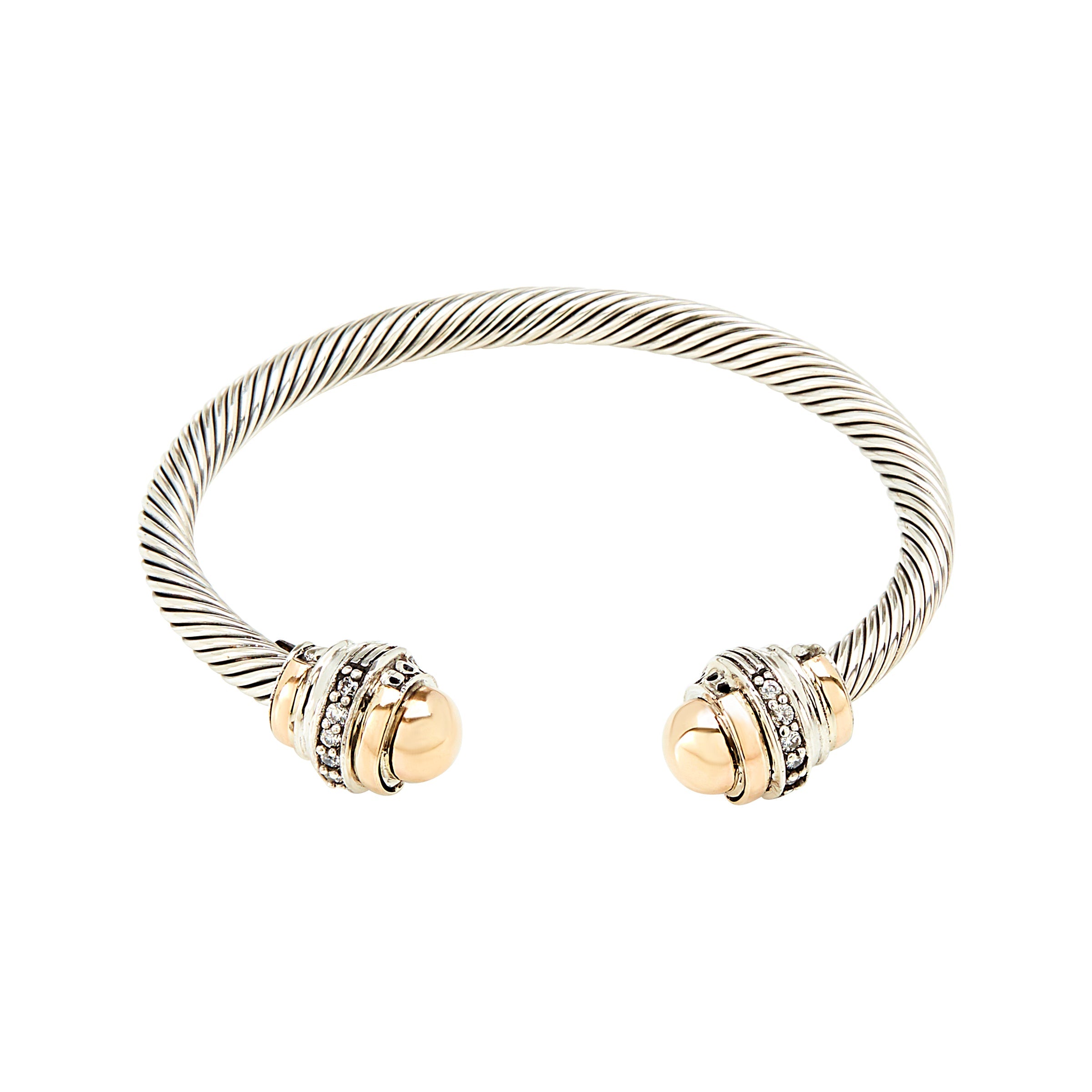 SOLAR CUFF BRACELET - Sterling Silver & 14k Yellow Gold-Tayroni