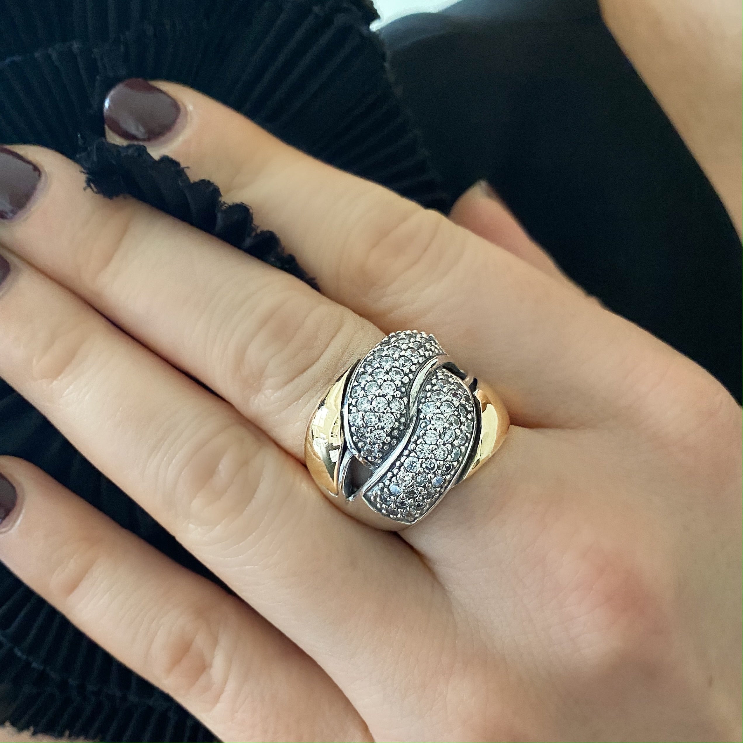 SOLAR RING - Sterling Silver & 14k Yellow Gold-Tayroni