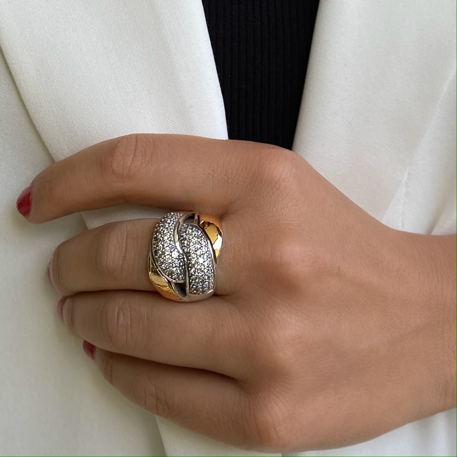 SOLAR RING - Sterling Silver & 14k Yellow Gold-Tayroni