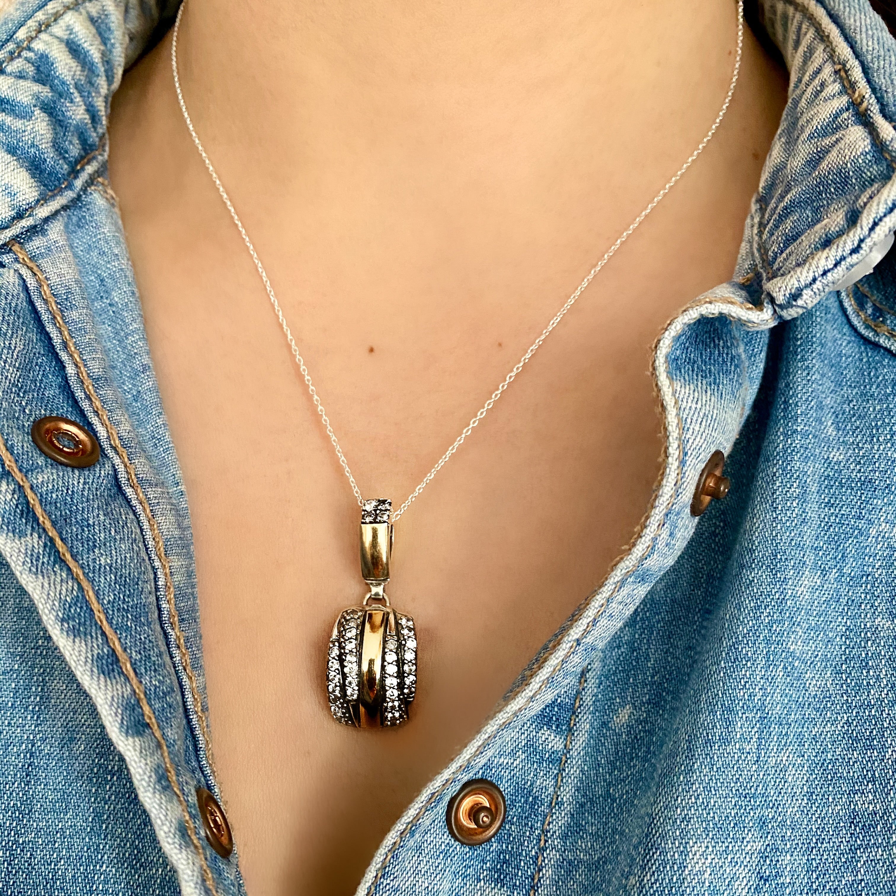 AMANTE NECKLACE - Sterling Silver & 14k Yellow Gold-Tayroni
