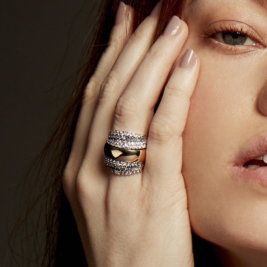 AMANTE RING - Sterling Silver & 14k Yellow Gold-Tayroni