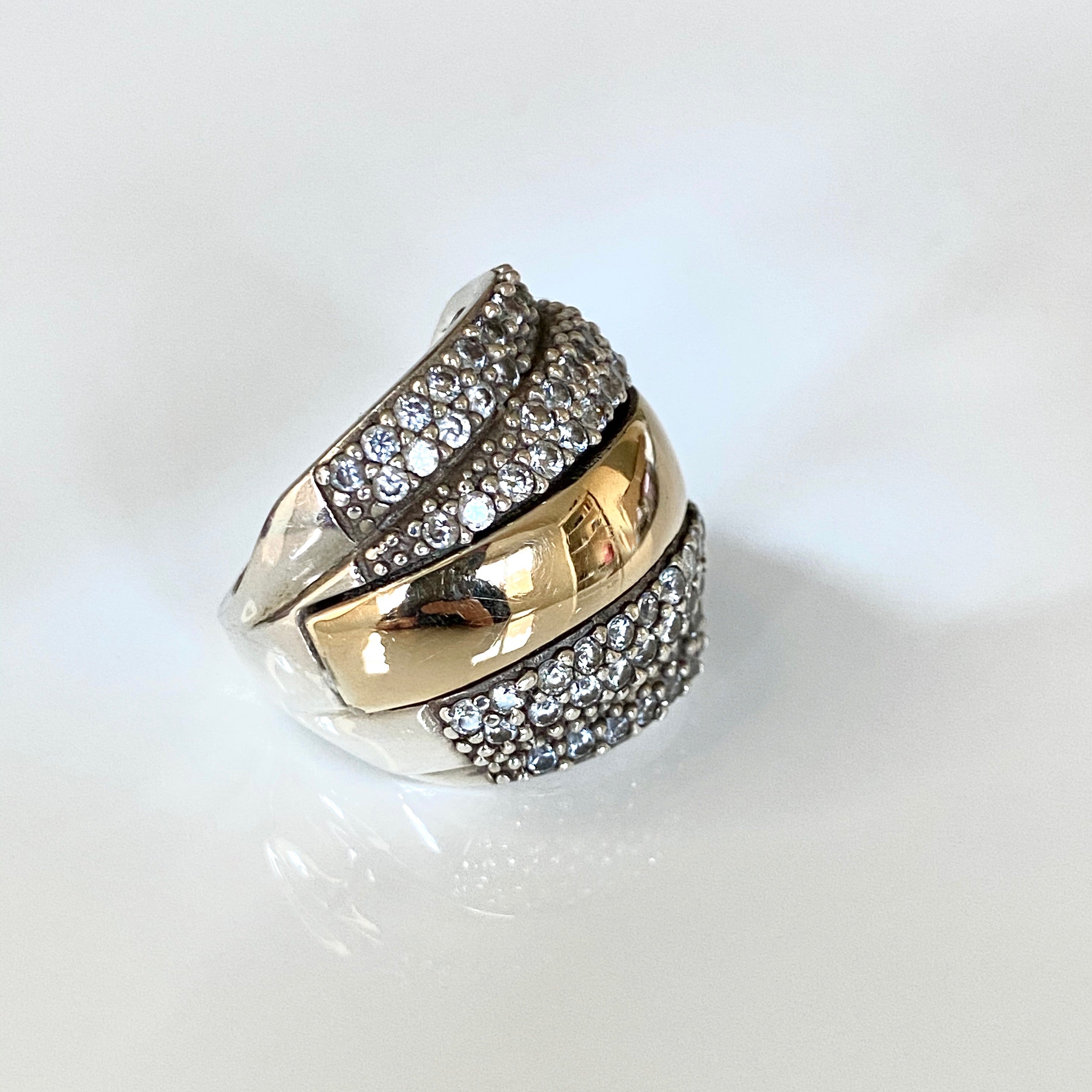 AMANTE RING - Sterling Silver & 14k Yellow Gold-Tayroni