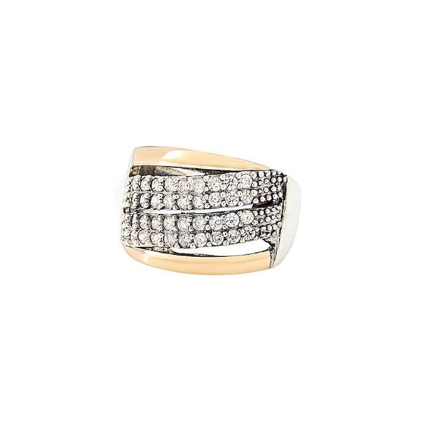 ANTIBES RING - Sterling Silver & 14k Yellow Gold-Tayroni