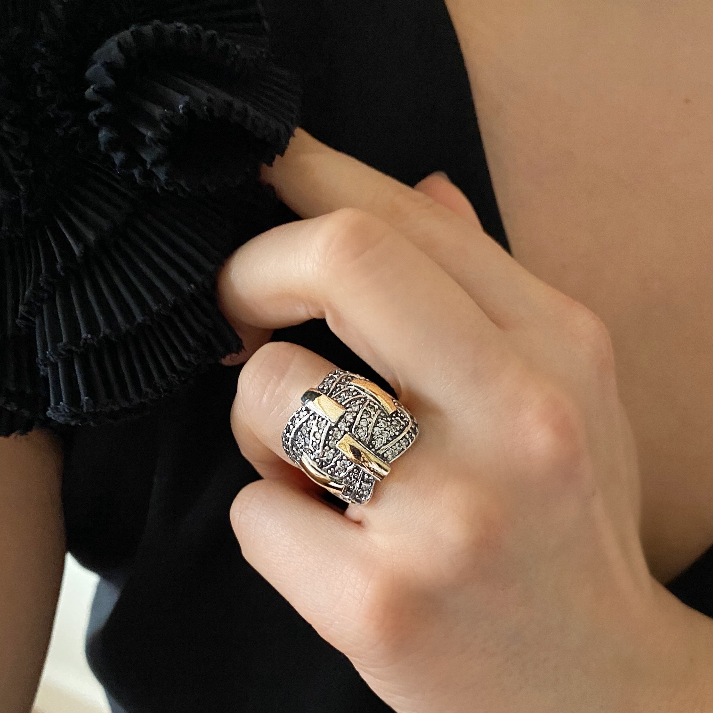 ATLANTIS RING - Sterling Silver & 14k Yellow Gold-Tayroni