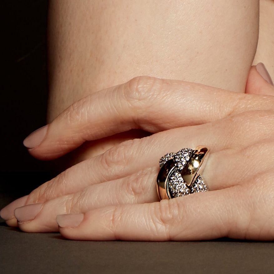 AUDREY RING - Sterling Silver & 14k Yellow Gold-Tayroni