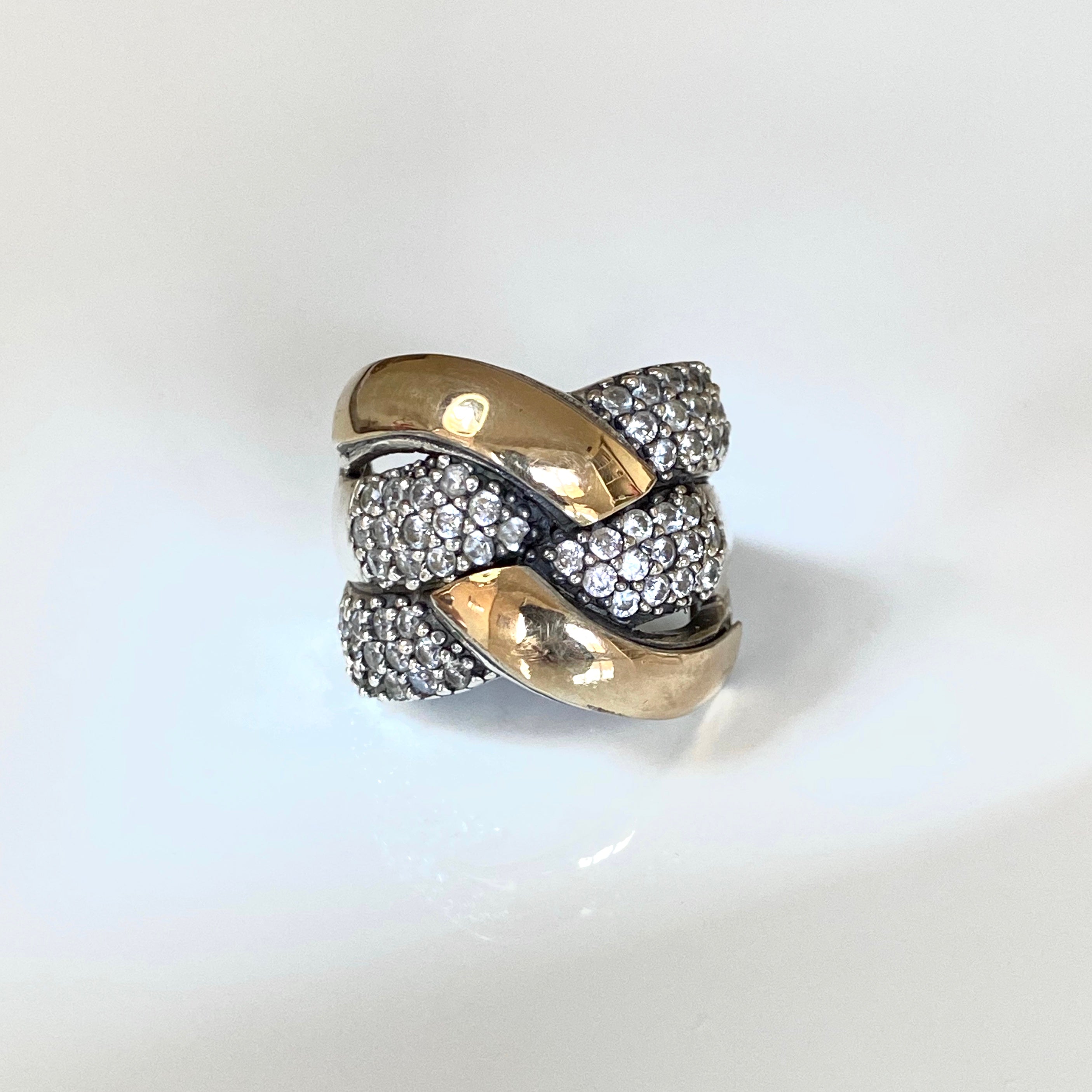 AUDREY RING - Sterling Silver & 14k Yellow Gold-Tayroni
