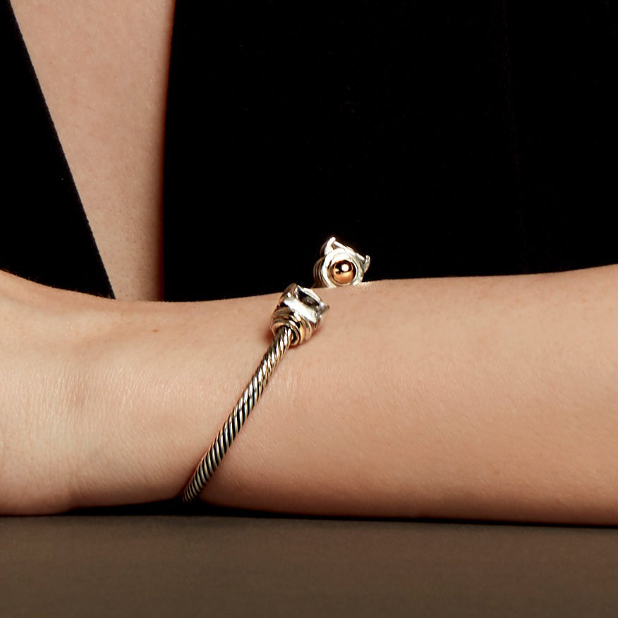 BYBLOS CUFF BRACELET - Sterling Silver & 14k Yellow Gold-Tayroni