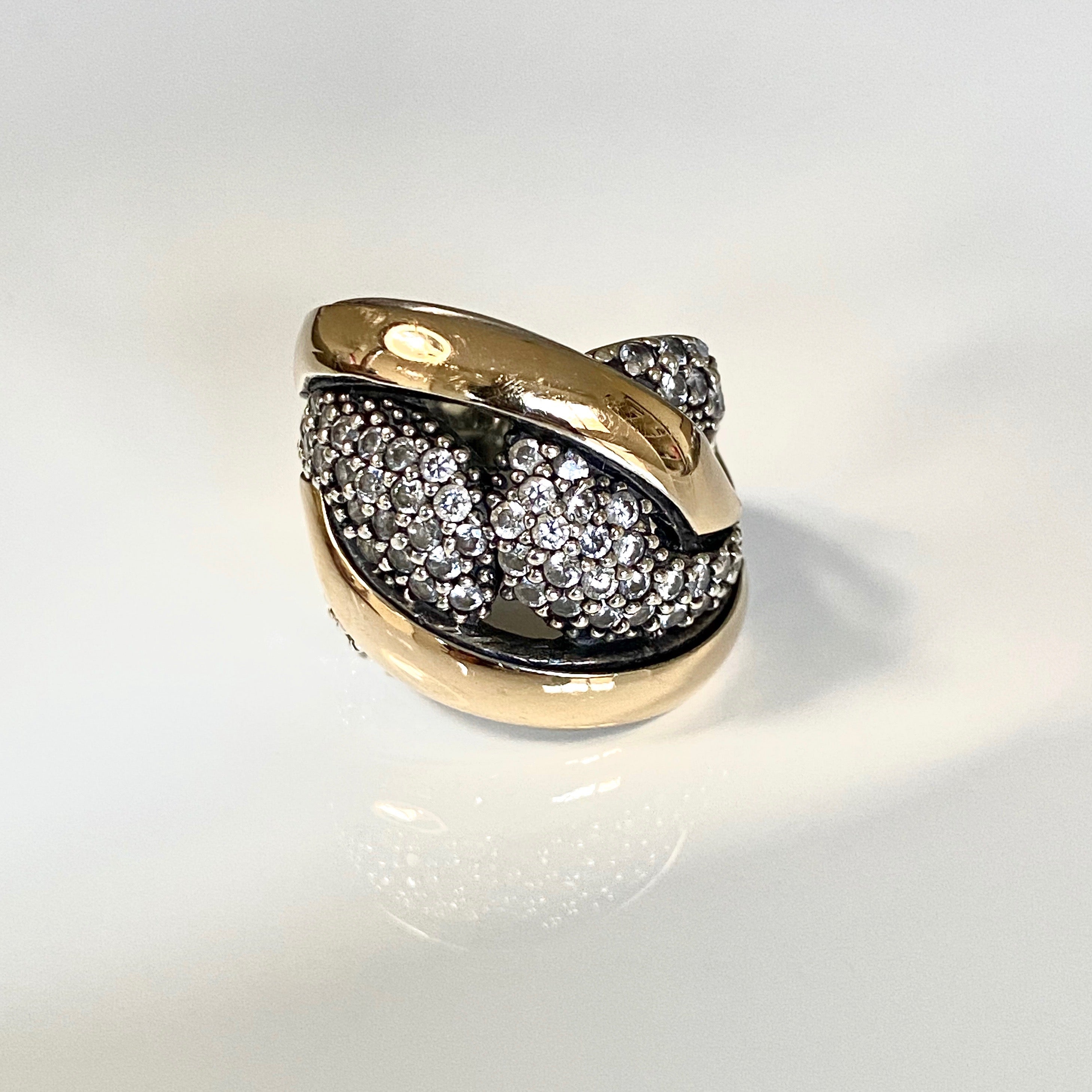 CAPRI RING - Sterling Silver & 14k Yellow Gold-Tayroni