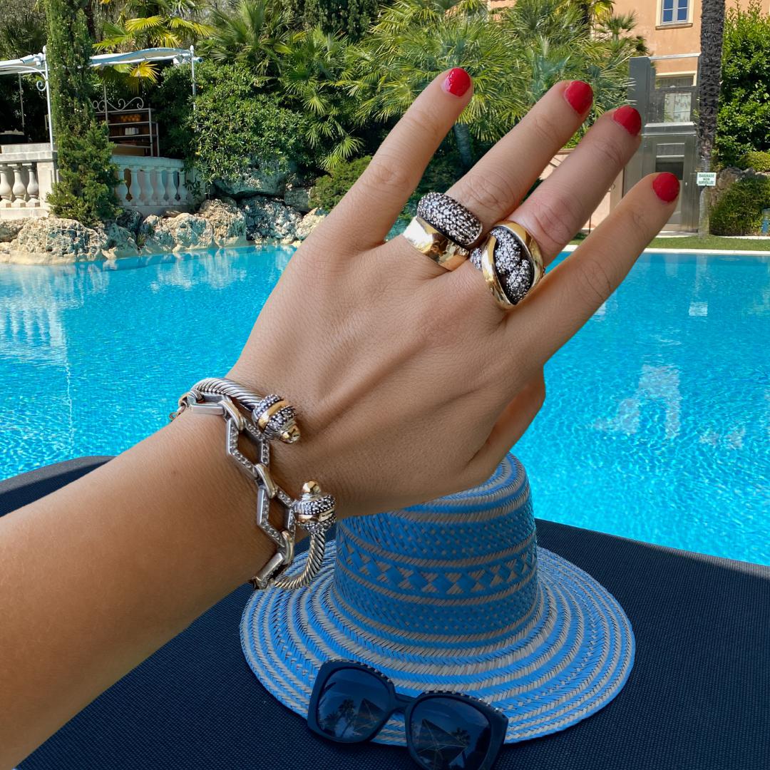 CAPRI RING - Sterling Silver & 14k Yellow Gold-Tayroni
