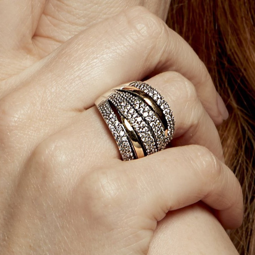 CELESTIA RING - Sterling Silver & 14k Yellow Gold-Tayroni
