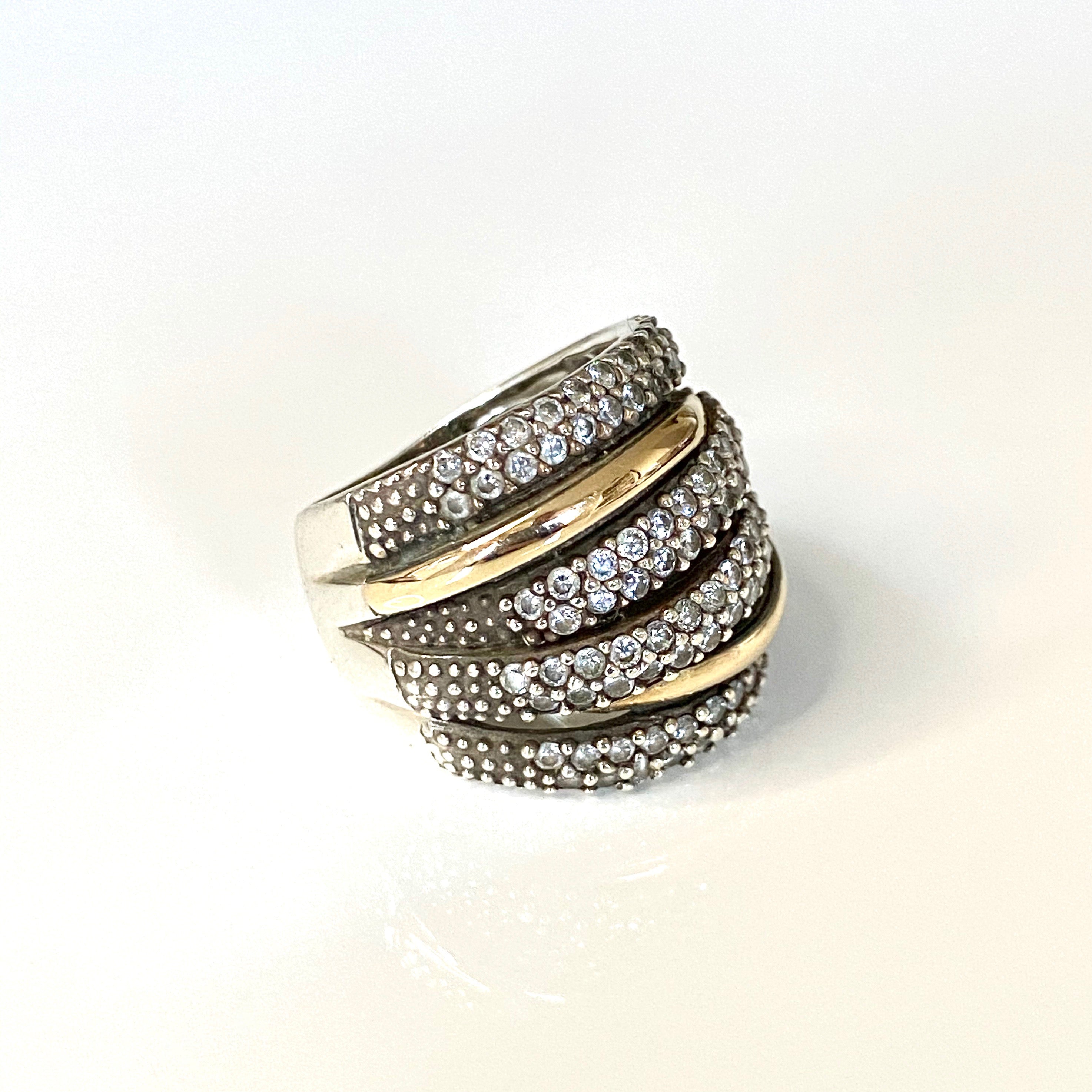 CELESTIA RING - Sterling Silver & 14k Yellow Gold-Tayroni