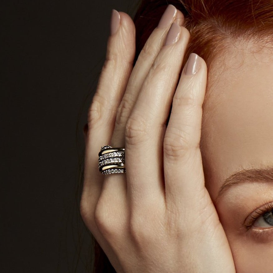 CHLOE RING - Sterling Silver & 14k Yellow Gold-Tayroni